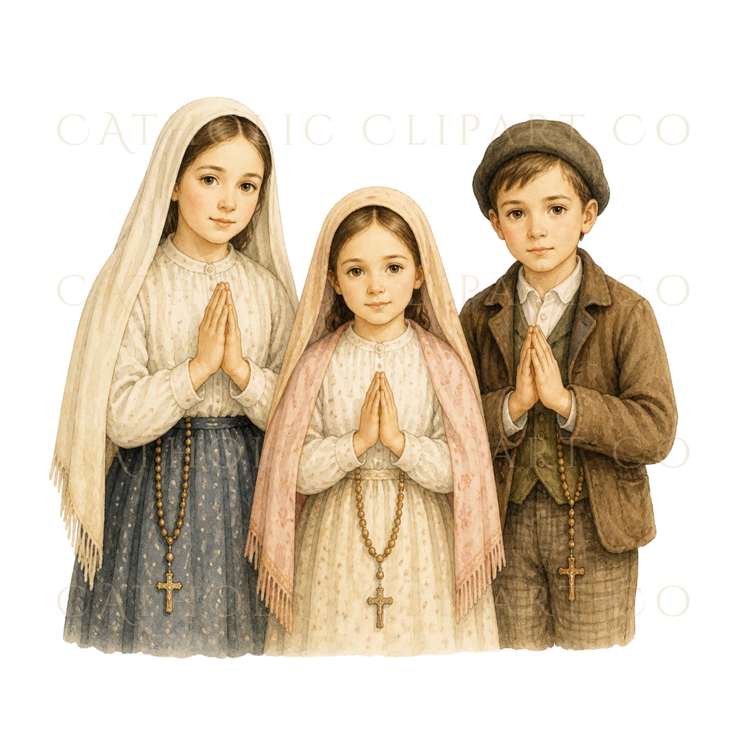 Our Lady of Fatima Clipart PNG, Catholic Marian Clipart Set, Virgin Mary Fatima, Religious Clipart, Miracle of the Sun, Commercial Use Art