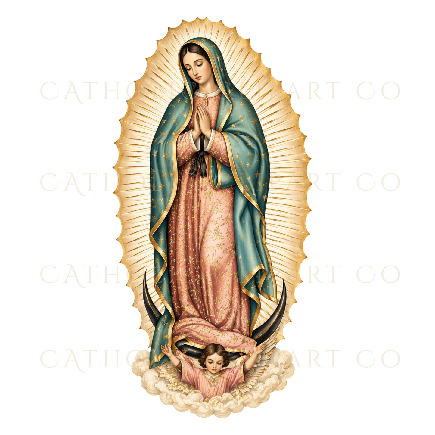 Marian Apparitions Clipart PNG | Our Lady of Guadalupe, Fatima, Lourdes | Catholic Virgin Mary Bundle, Immaculate Heart, Religious Clipart