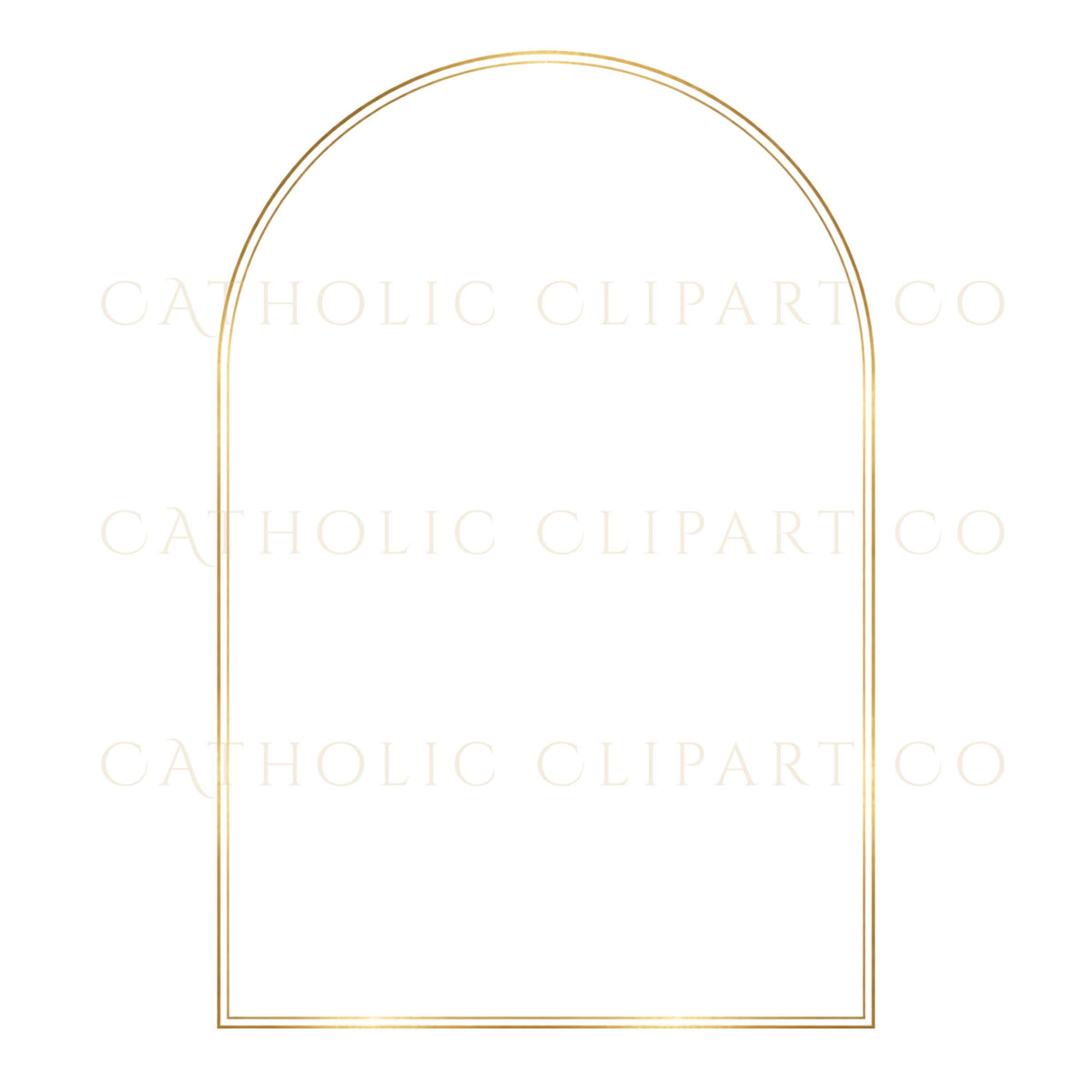 Gold Catholic certificate frame clipart with classic proportions and refined ornamental corners | Marco católico dorado para certificados con proporciones clásicas y esquinas ornamentales refinadas