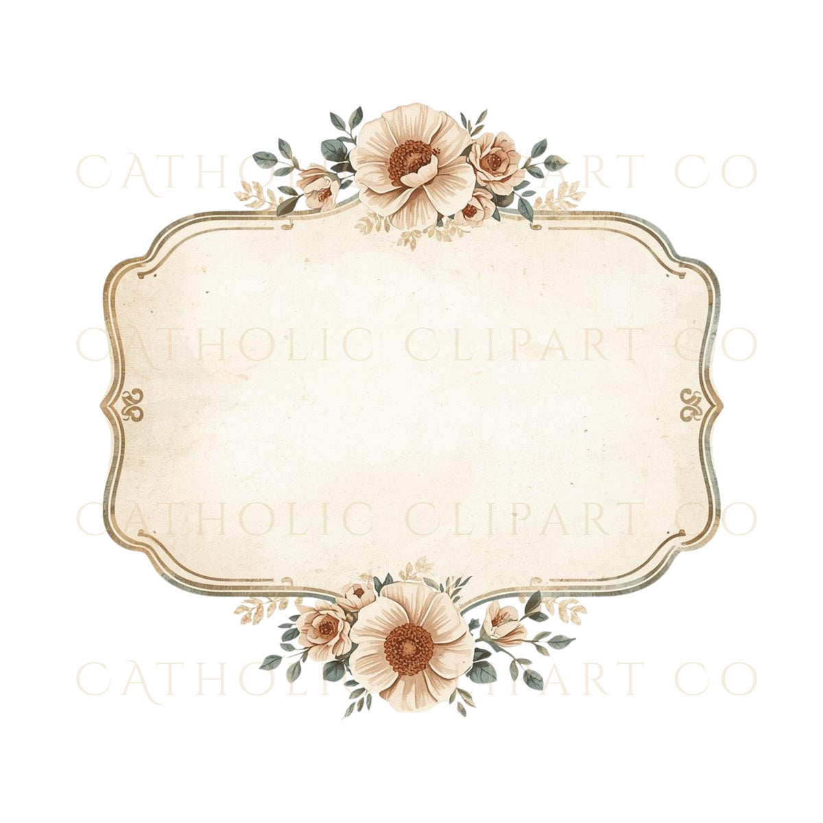 Printable floral label frames for digital design projects | Marcos florales imprimibles para proyectos digitales