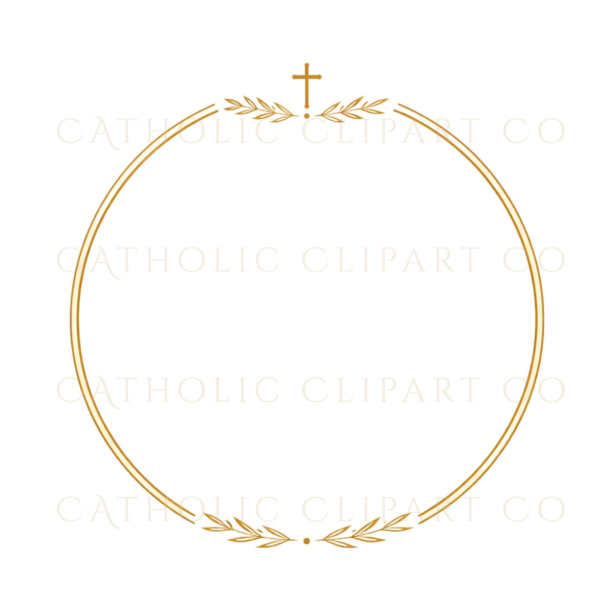 Minimal Catholic wedding invitation design with gold frame / Diseño minimalista de invitación de boda católica con marco dorado