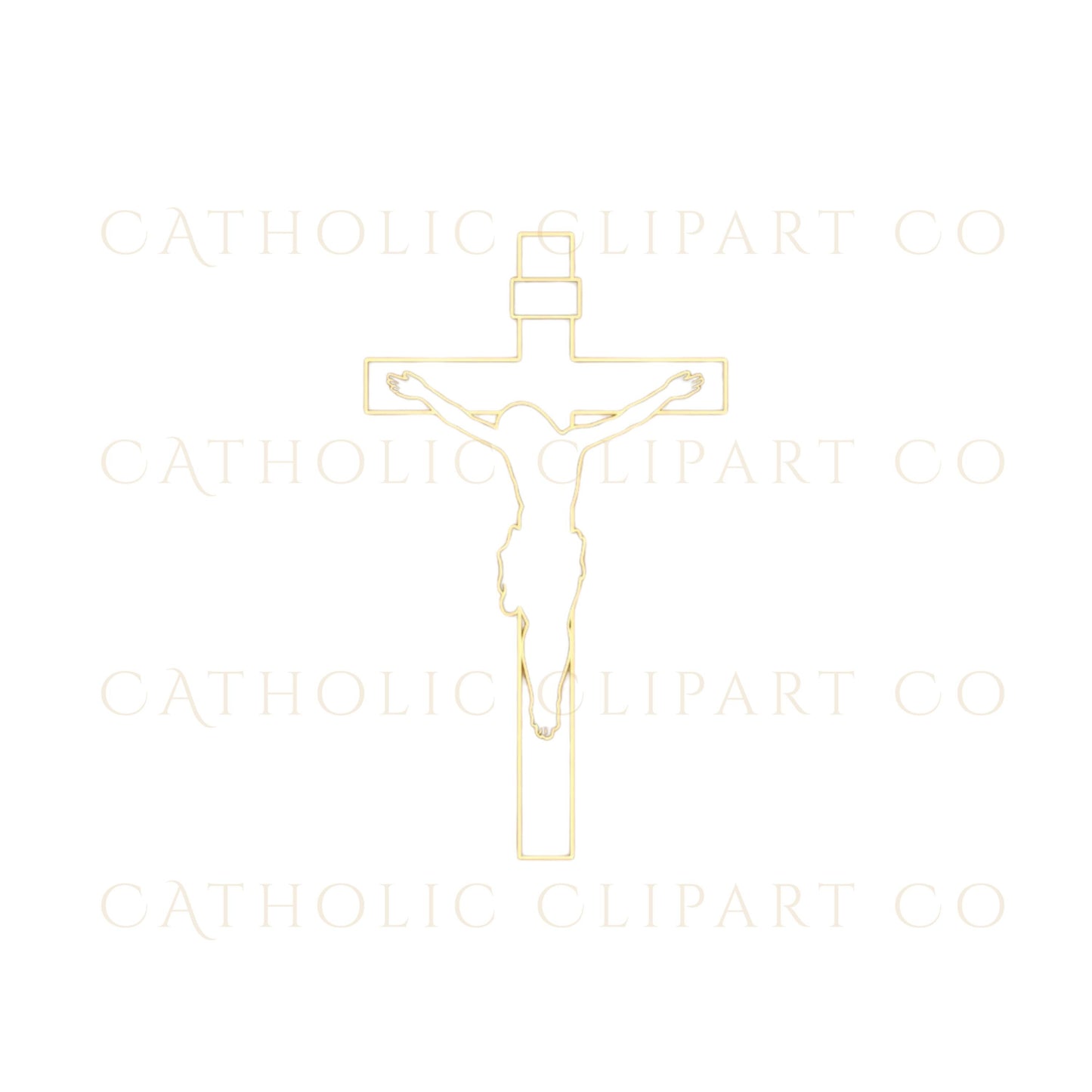 Catholic gold cross clipart for printable designs, digital downloads and crafts – Clipart de cruz católica dorada para imprimibles y manualidades