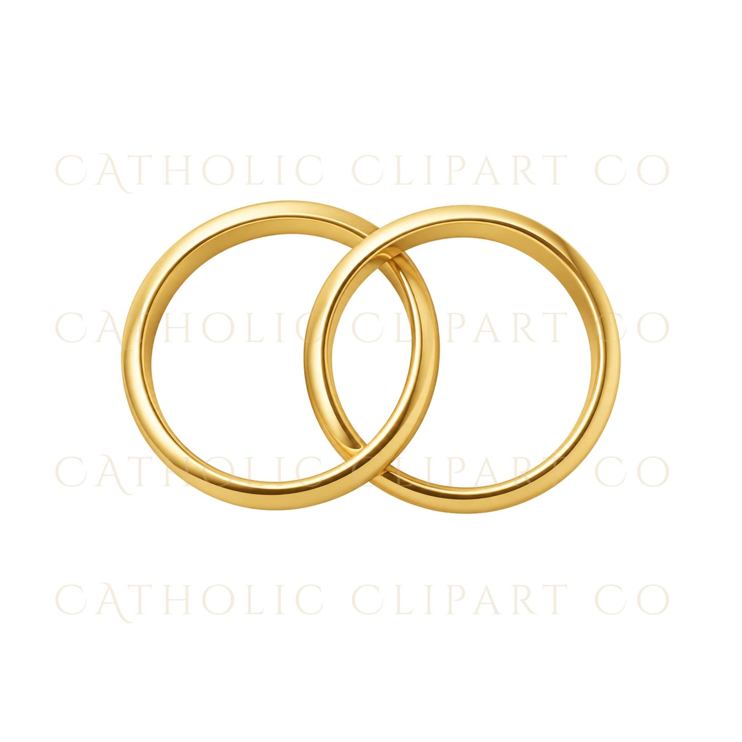 Interlocking wedding rings PNG clipart with transparent background / Clipart PNG de anillos de boda entrelazados con fondo transparente