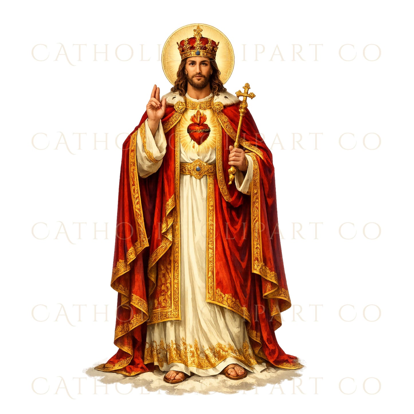 Ornate royal globe with cross Catholic Christ the King clipart element | Globo real ornamentado con cruz, elemento clipart católico de Cristo Rey