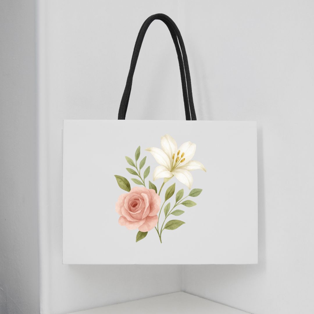 Watercolor Marian Auspice clipart pack featuring the intertwined “A” and “M” monogram with roses, lilies, and gold stars. Catholic digital art by Catholic Clipart Co.
