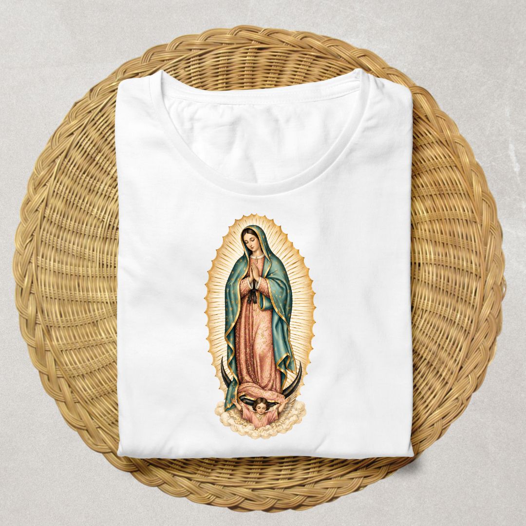 Our Lady of La Salette clipart sorrowful Mary seated crown roses Catholic image