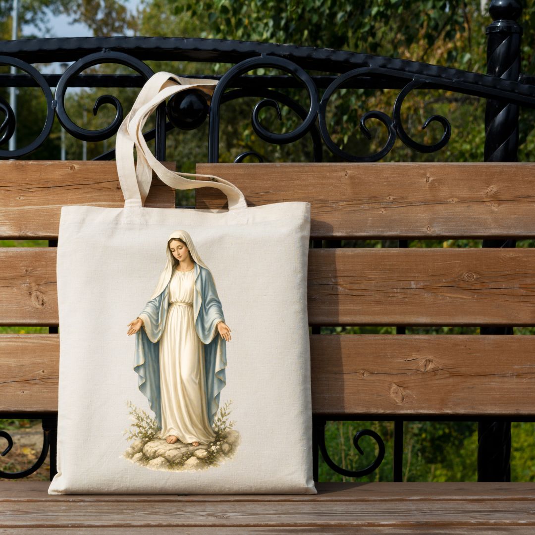 Our Lady of Knock clipart Virgin Mary with lamb soft glow Catholic devotional PNG