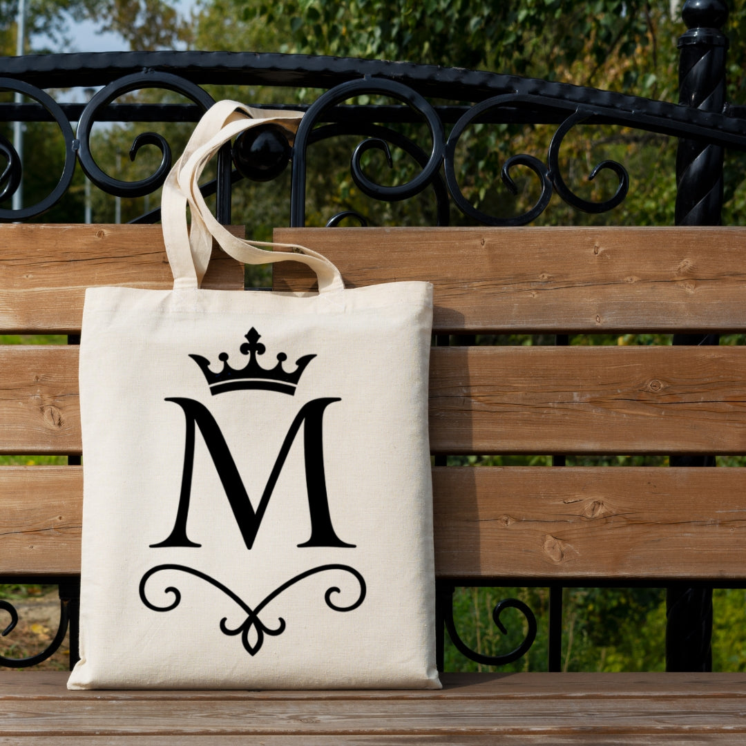Gold Marian monogram clipart with crown and cross for Catholic artwork