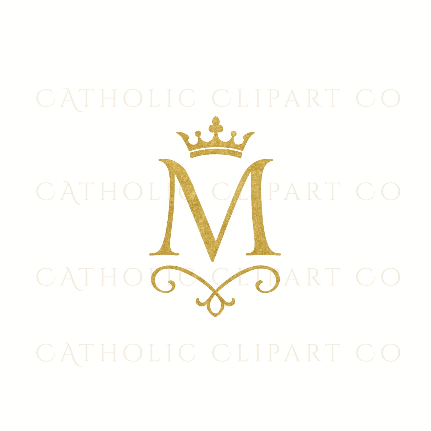 Auspice of Mary Clipart Bundle | Marian Monogram PNG | Catholic Marian Symbol Clipart |Gold & Black Auspice Maria Clipart | Catholic Wedding
