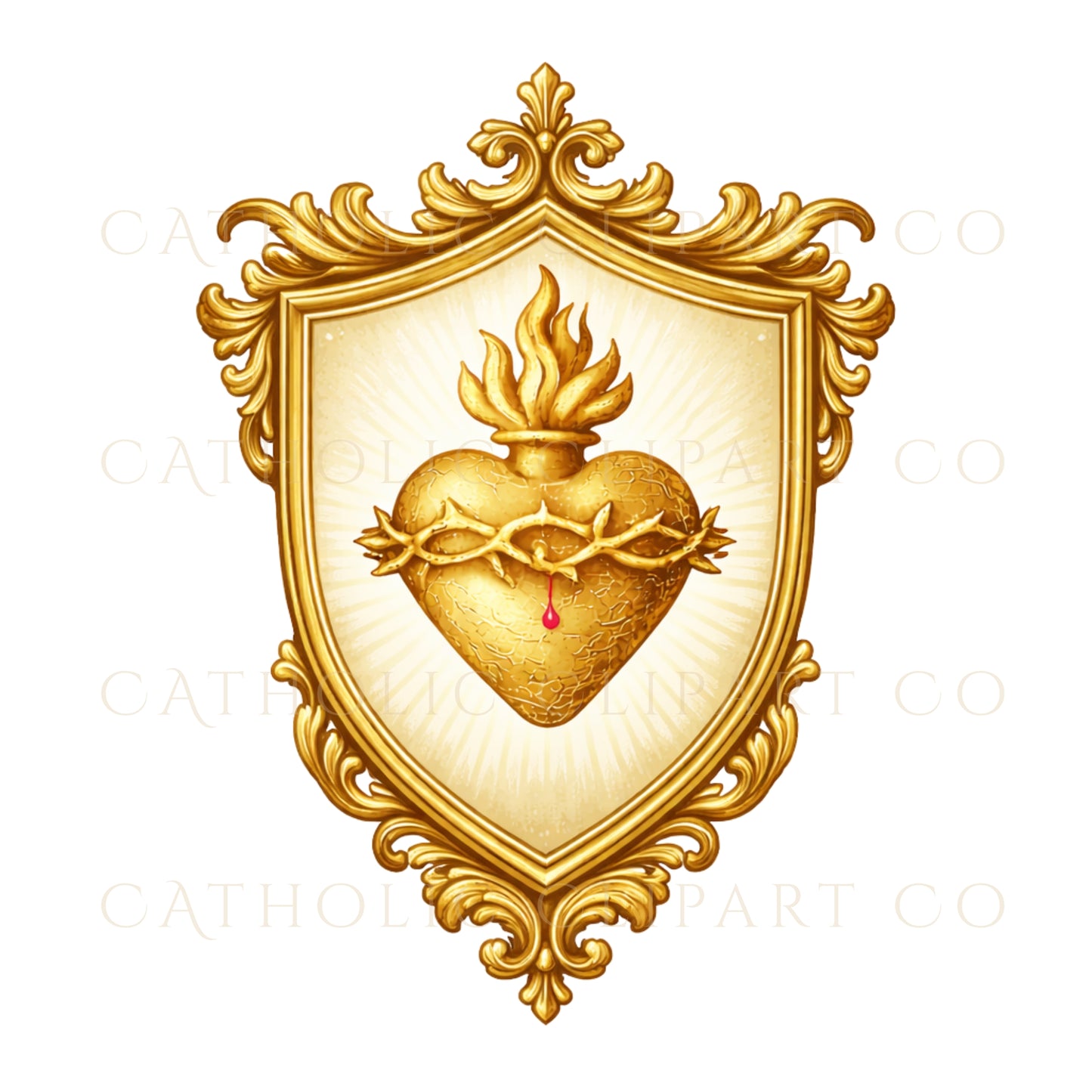 Sacred Heart Catholic Symbol Suite | IHS, Eucharist, Cross & Marian Emblems PNG | Catholic Wedding and Sacramental Designs