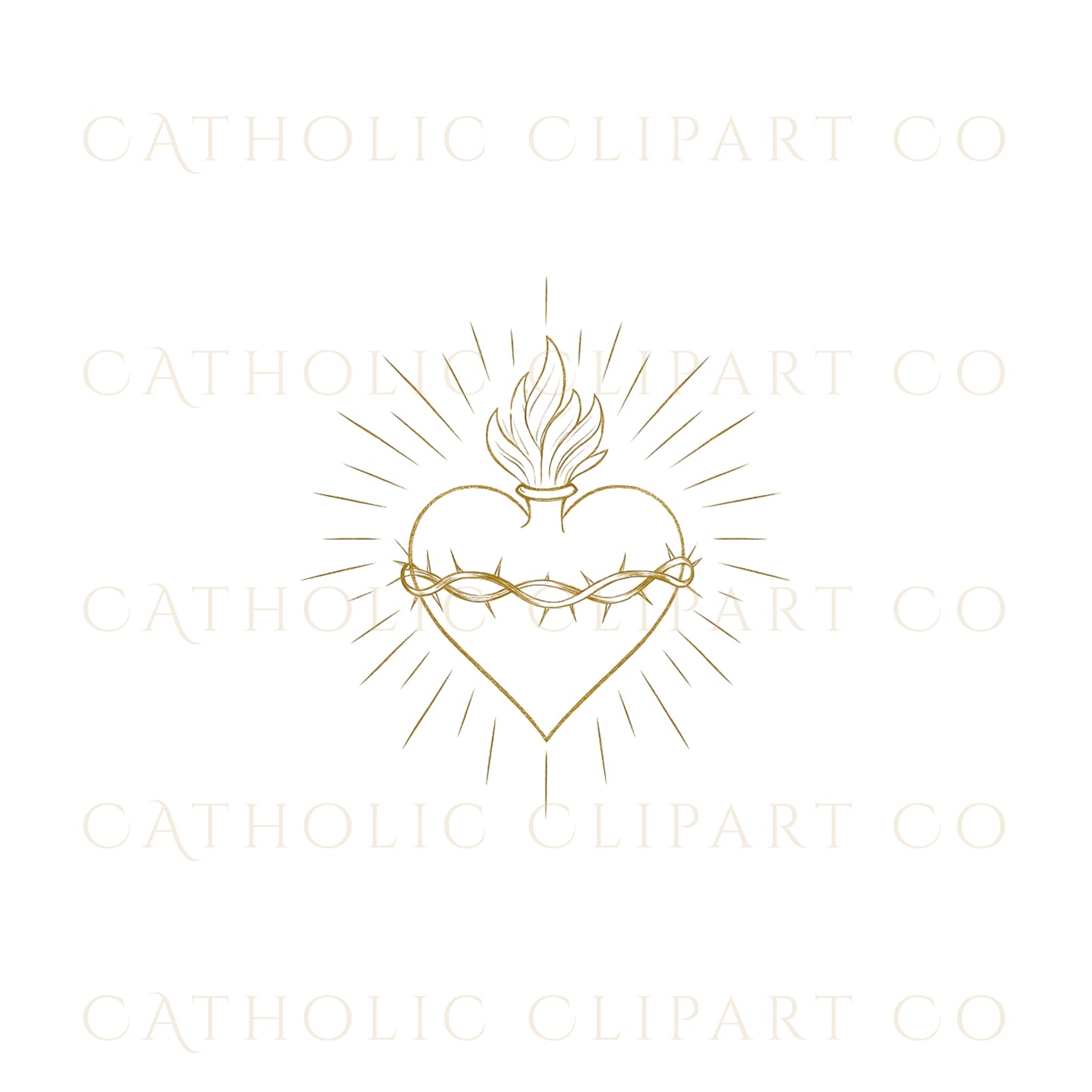 Sacred Heart Clipart Bundle | Catholic Sacred Hearts PNG JPG | Christian Watercolor Clip Art Set | Commercial Use Religious Clipart