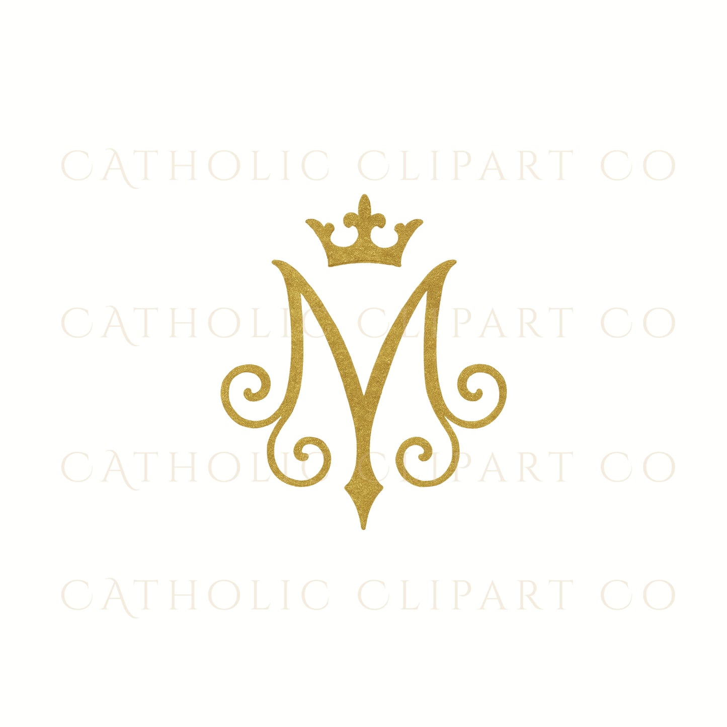 Auspice of Mary Clipart Bundle | Marian Monogram PNG | Catholic Marian Symbol Clipart |Gold & Black Auspice Maria Clipart | Catholic Wedding