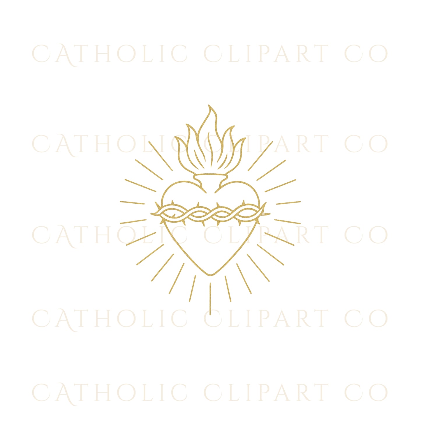 Sacred Heart Clipart Bundle | Catholic Sacred Hearts PNG JPG | Christian Watercolor Clip Art Set | Commercial Use Religious Clipart
