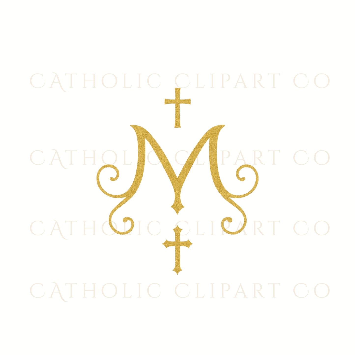 Auspice of Mary Clipart Bundle | Marian Monogram PNG | Catholic Marian Symbol Clipart |Gold & Black Auspice Maria Clipart | Catholic Wedding