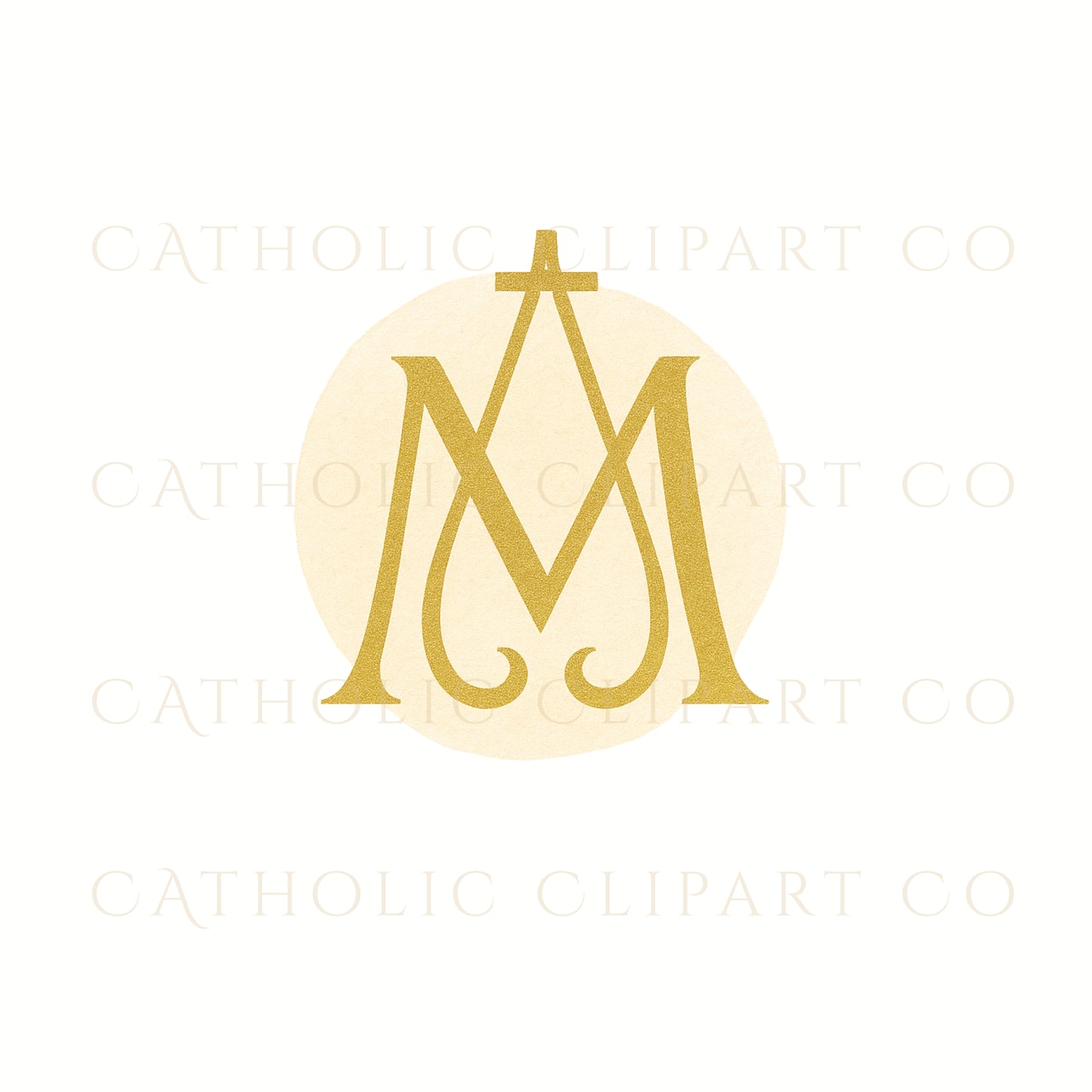 Auspice of Mary Clipart Bundle | Marian Monogram PNG | Catholic Marian Symbol Clipart |Gold & Black Auspice Maria Clipart | Catholic Wedding