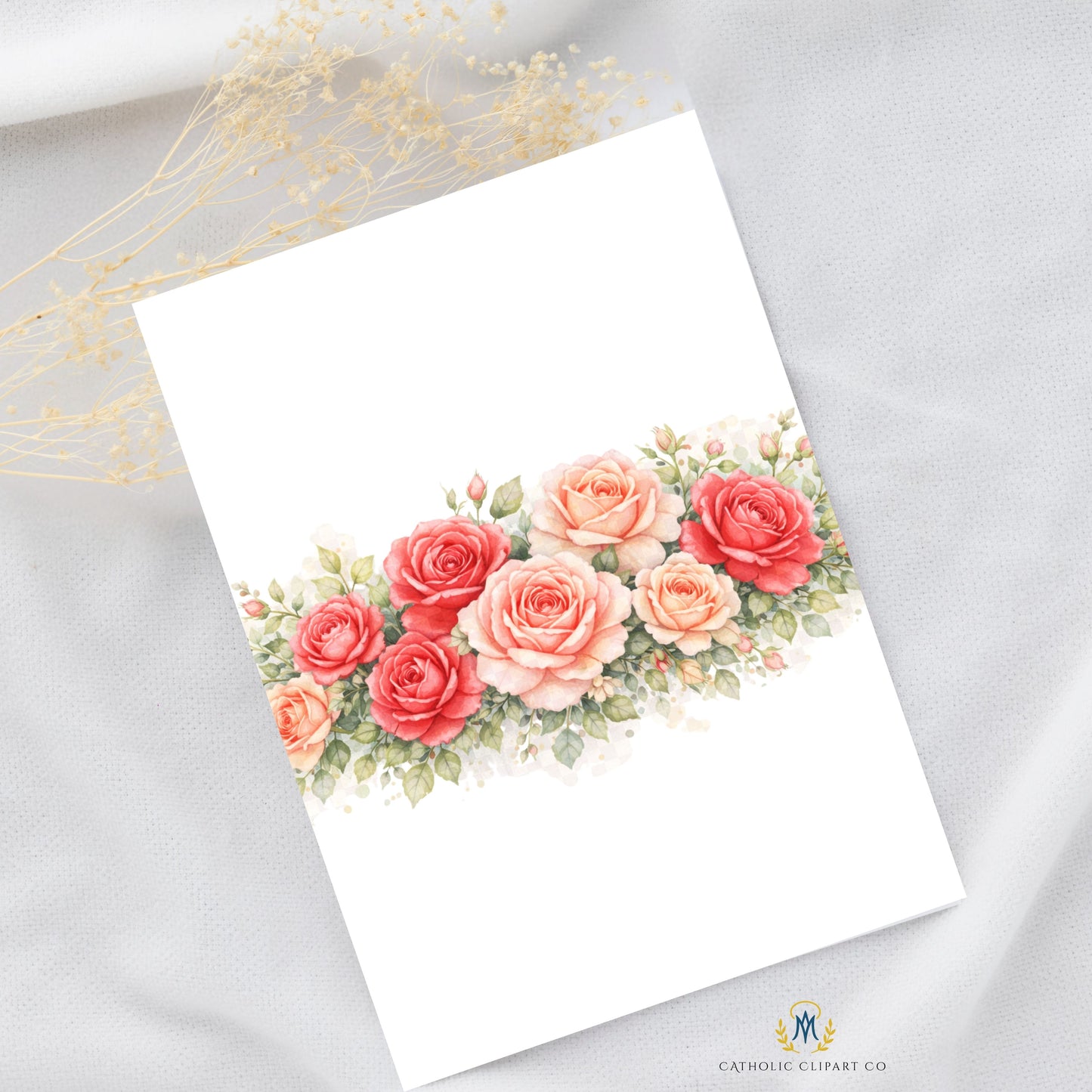 Sacred Heart of Jesus Clipart PNG | Floral Catholic Sacred Heart Watercolor | Christian Devotional Art, Roses, Prayer Card Design