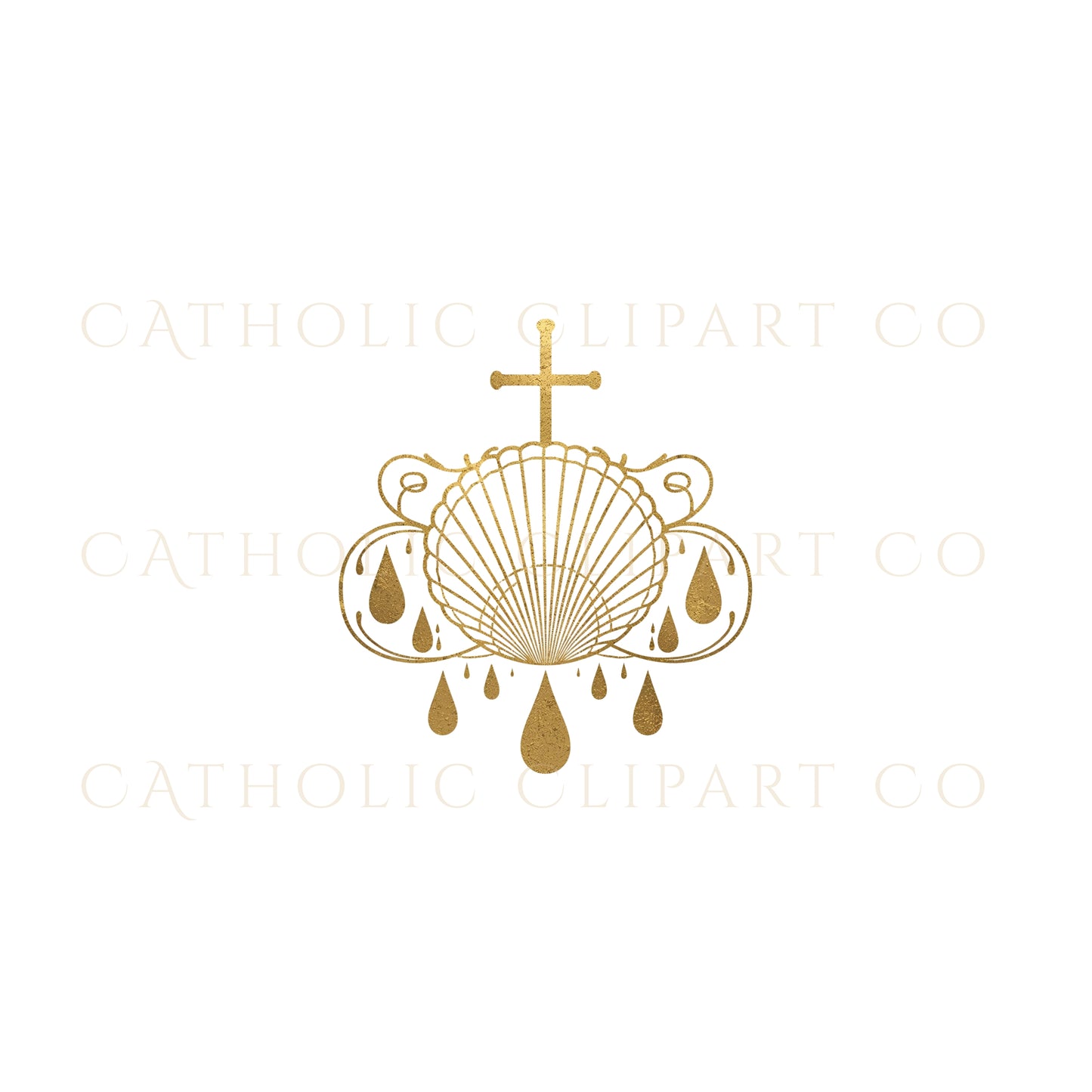 Gold Catholic Sacramental Symbols Clipart Bundle | 10 Gold Sacrament Icons | Catholic PNG | Baptism Communion Confirmation Art