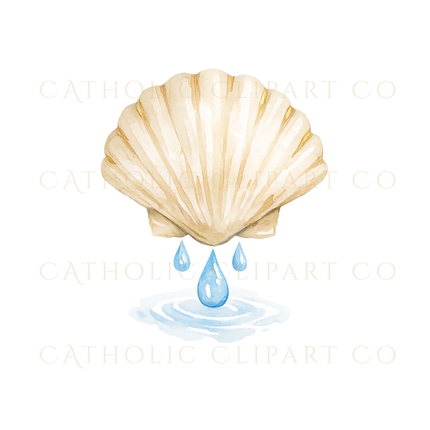 Catholic Watercolor Sacraments Clipart | Baptism First Communion Confirmation Wedding | Gold Religious PNG for Commercial Use