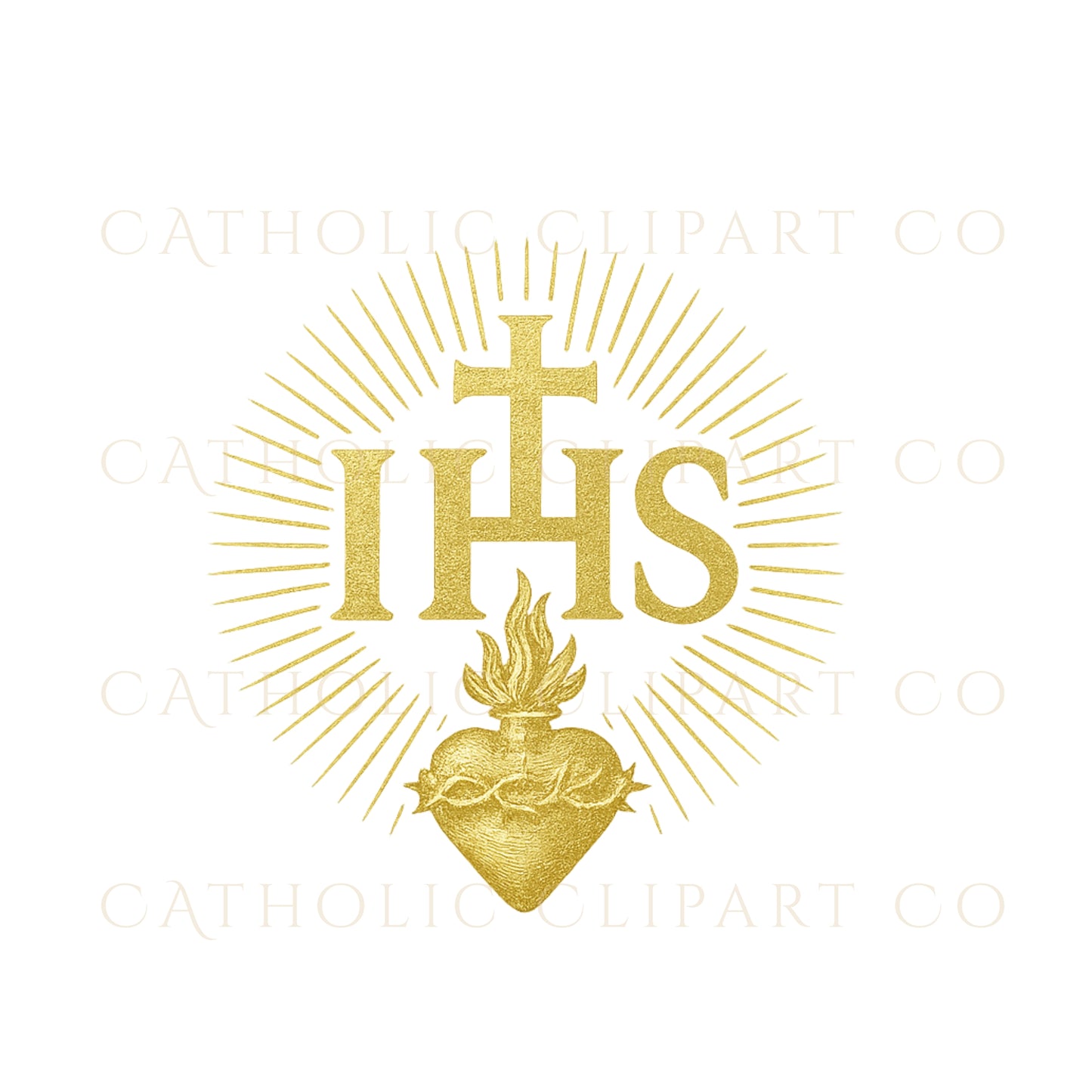Sacred Heart Catholic Symbol Suite | IHS, Eucharist, Cross & Marian Emblems PNG | Catholic Wedding and Sacramental Designs