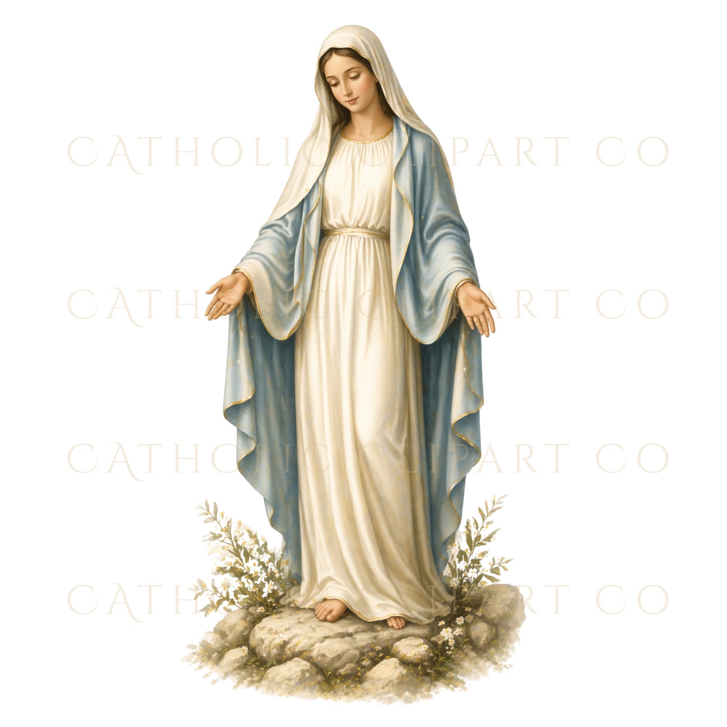 Marian Apparitions Clipart PNG | Our Lady of Guadalupe, Fatima, Lourdes | Catholic Virgin Mary Bundle, Immaculate Heart, Religious Clipart