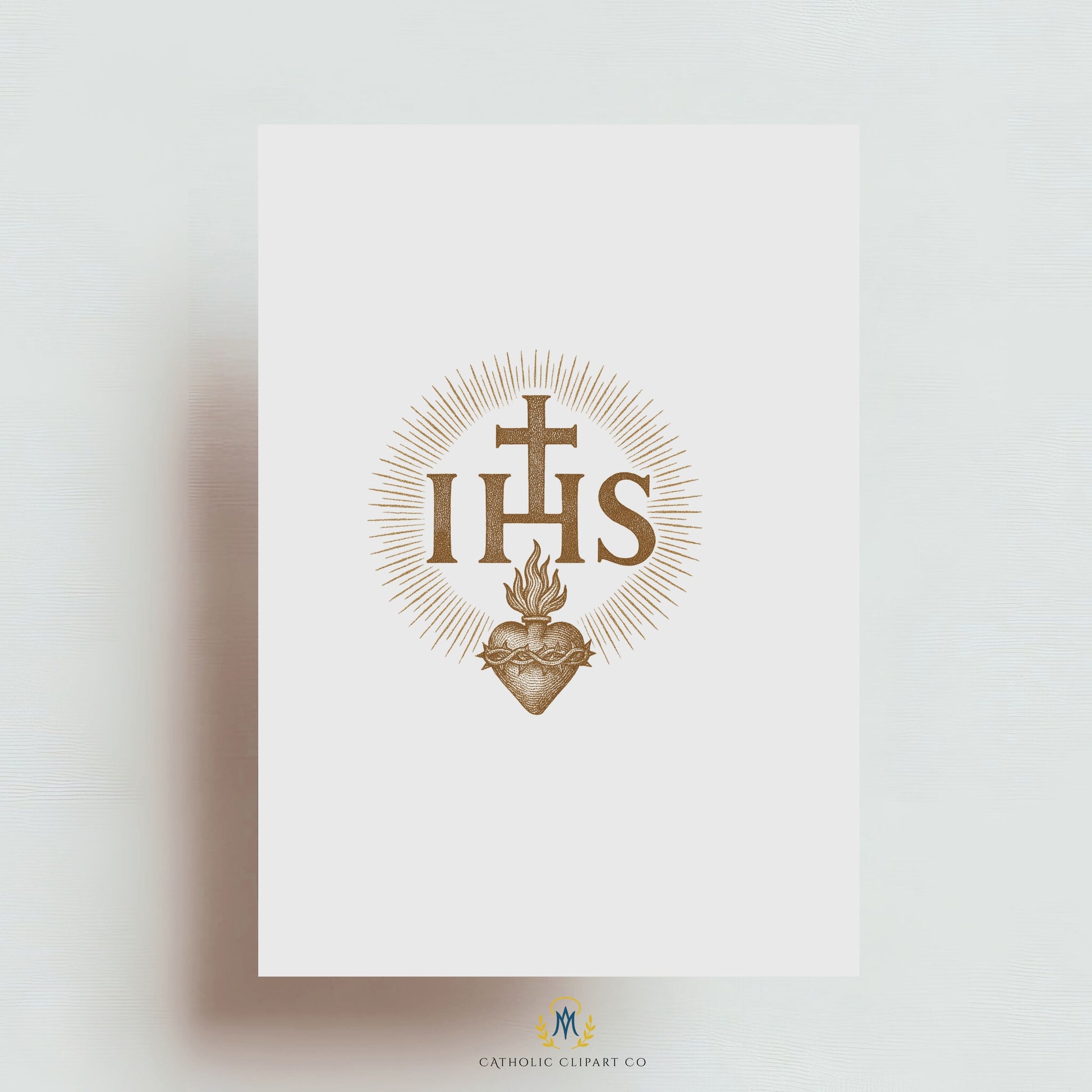 Sacred Heart of Jesus devotional Catholic clipart | Clipart devocional católico del Sagrado Corazón de Jesús