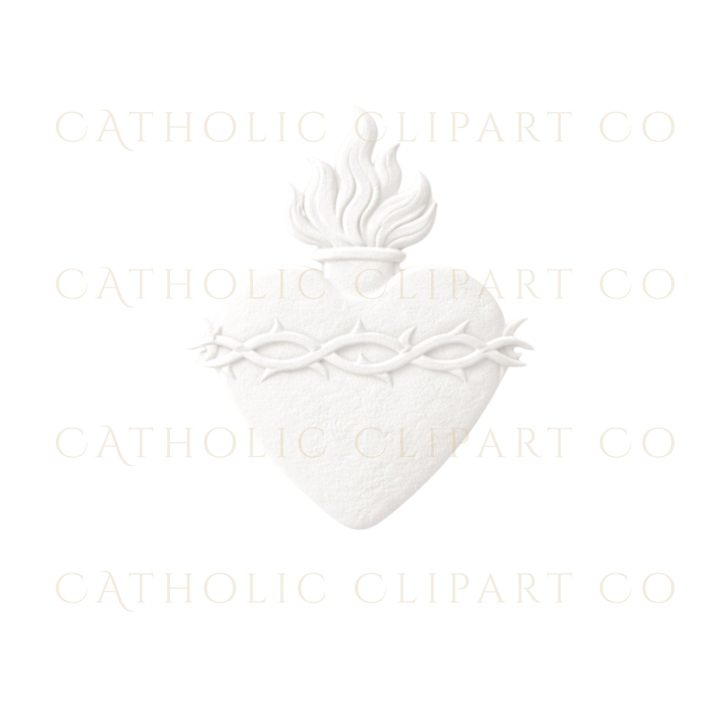 Sacred Heart Embossed Clipart PNG | Catholic Wedding Emblem Set | IHS Marian M Cross Crest Commercial Use