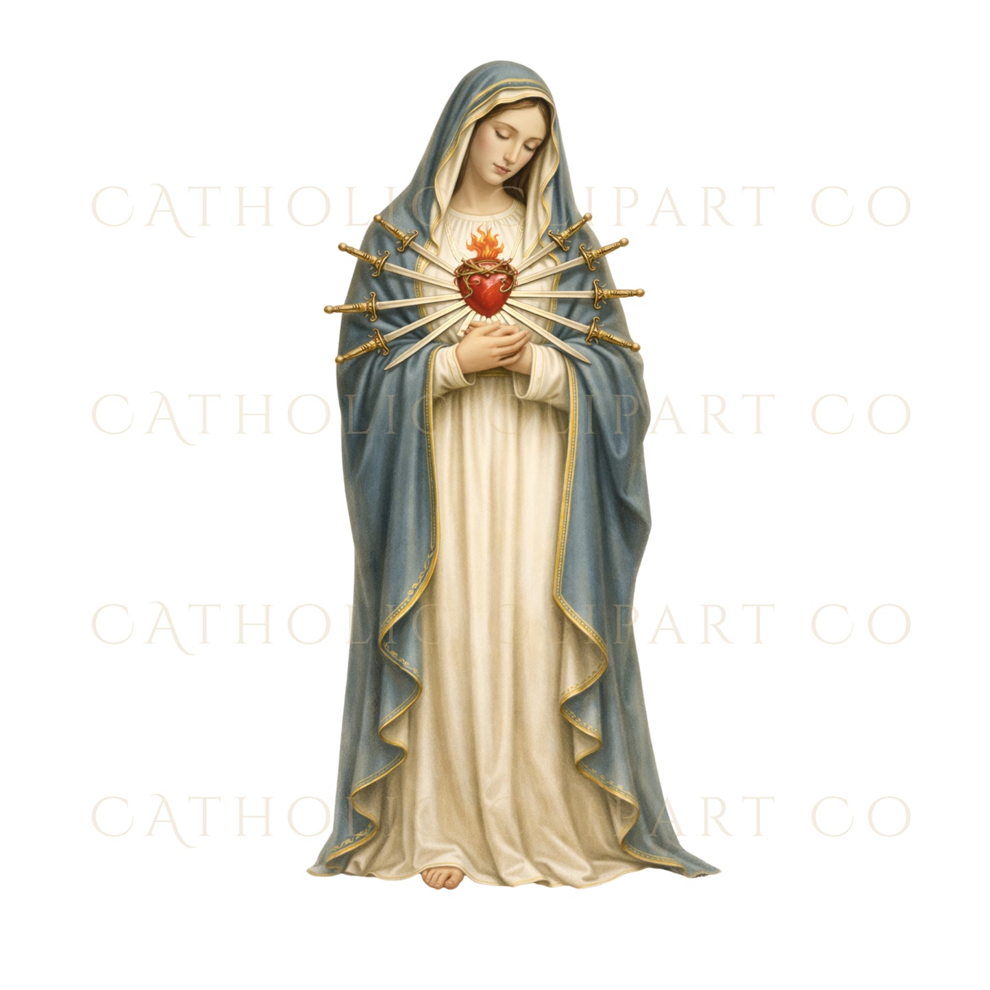 Marian Apparitions Clipart PNG | Our Lady of Guadalupe, Fatima, Lourdes | Catholic Virgin Mary Bundle, Immaculate Heart, Religious Clipart