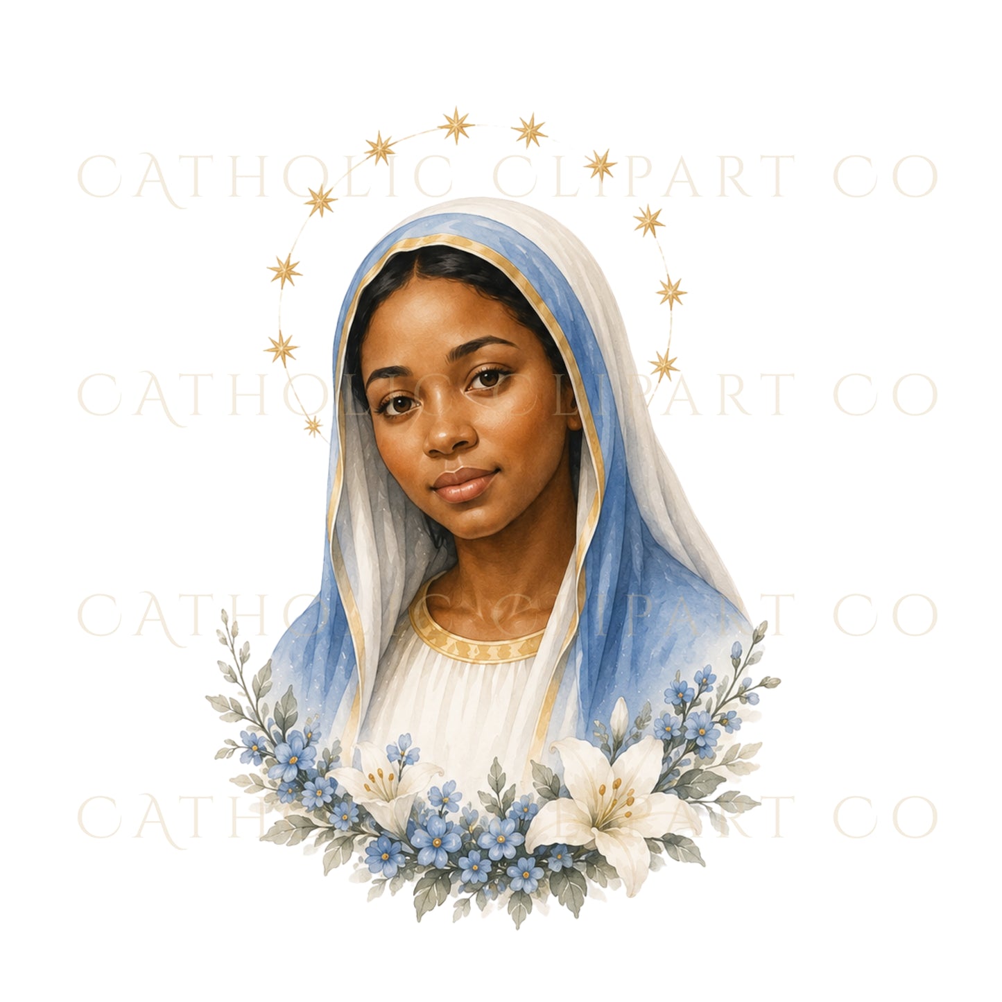 Our Lady of Kibeho Clipart PNG Bundle, Catholic Marian Apparition Watercolor Clipart, Virgin Mary PNG, Rwanda Catholic Clipart