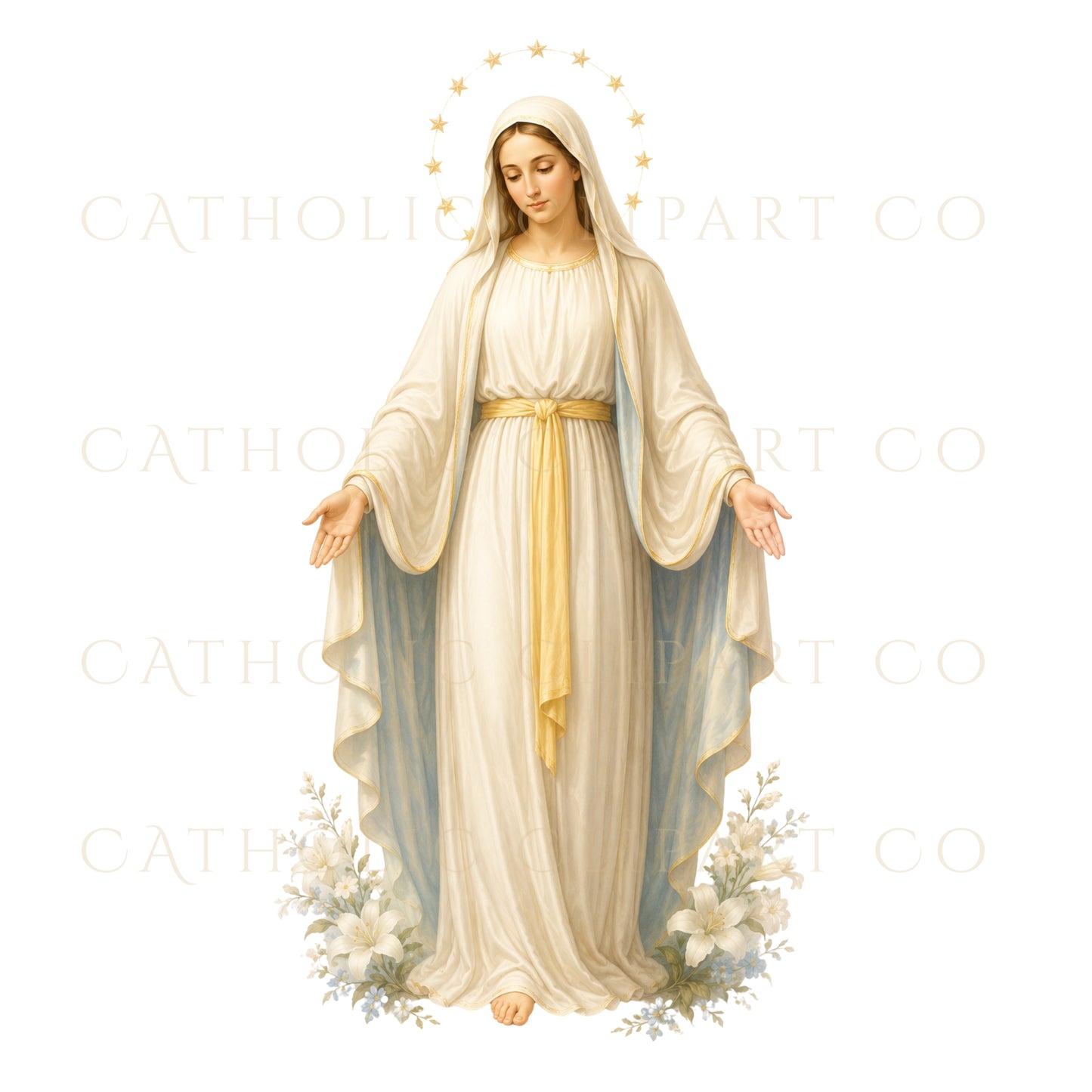 Our Lady of Champion Clipart PNG, Marian Apparition Clipart, Catholic Saint Mary PNG Bundle, Religious Clipart Commercial Use