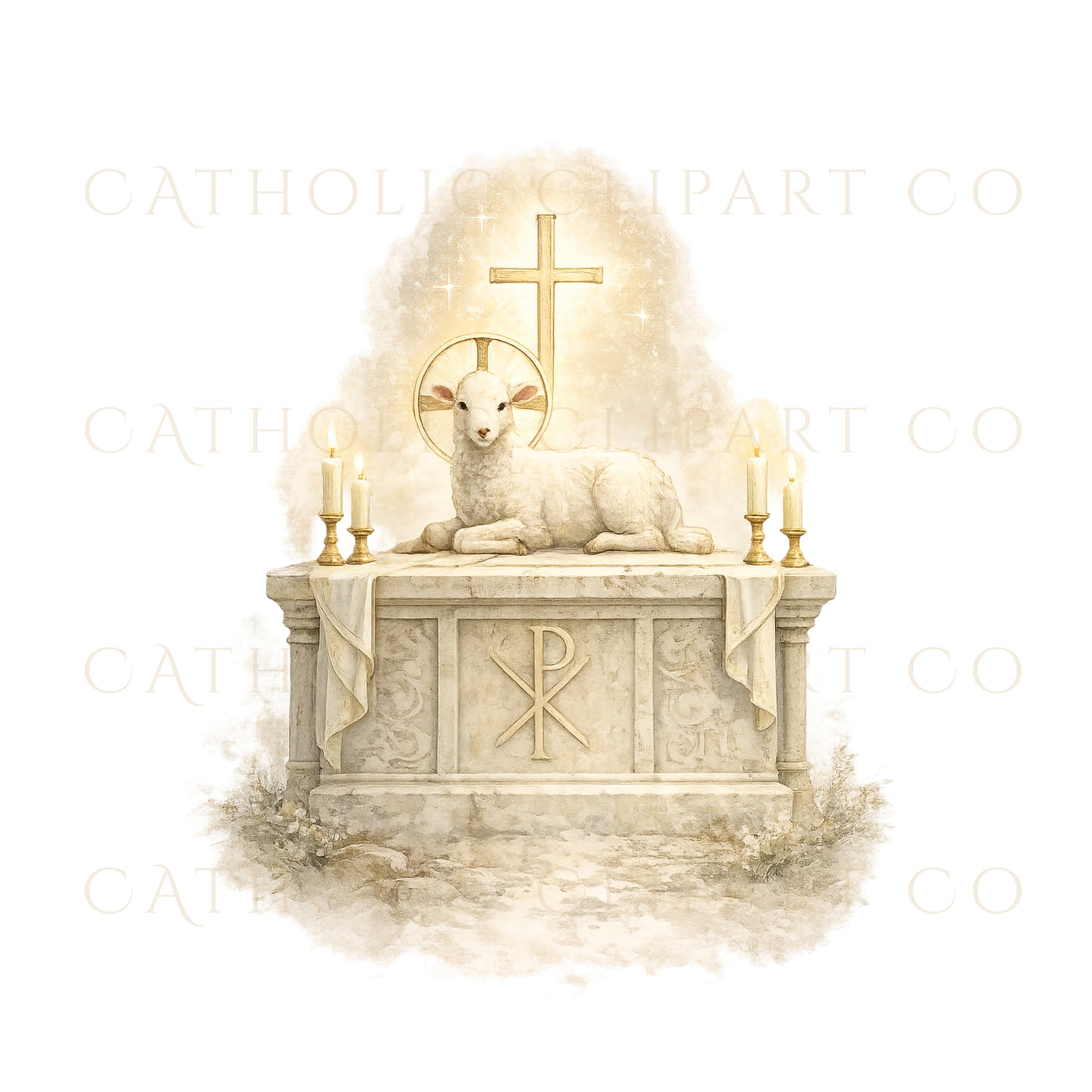 Our Lady of Knock Clipart PNG Bundle, Catholic Marian Apparition Clipart, Commercial Use Catholic PNG, Saint John & Lamb Altar