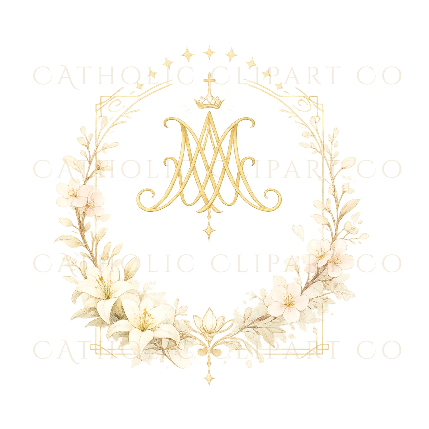 Our Lady of Akita Clipart PNG Bundle, Catholic Marian Apparition Clipart, Japanese Catholic Watercolor PNG, Commercial Use