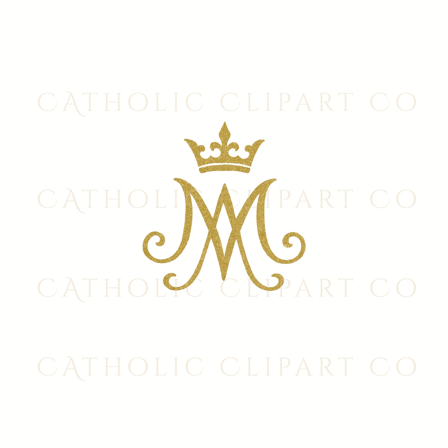 Auspice of Mary Clipart Bundle | Marian Monogram PNG | Catholic Marian Symbol Clipart |Gold & Black Auspice Maria Clipart | Catholic Wedding