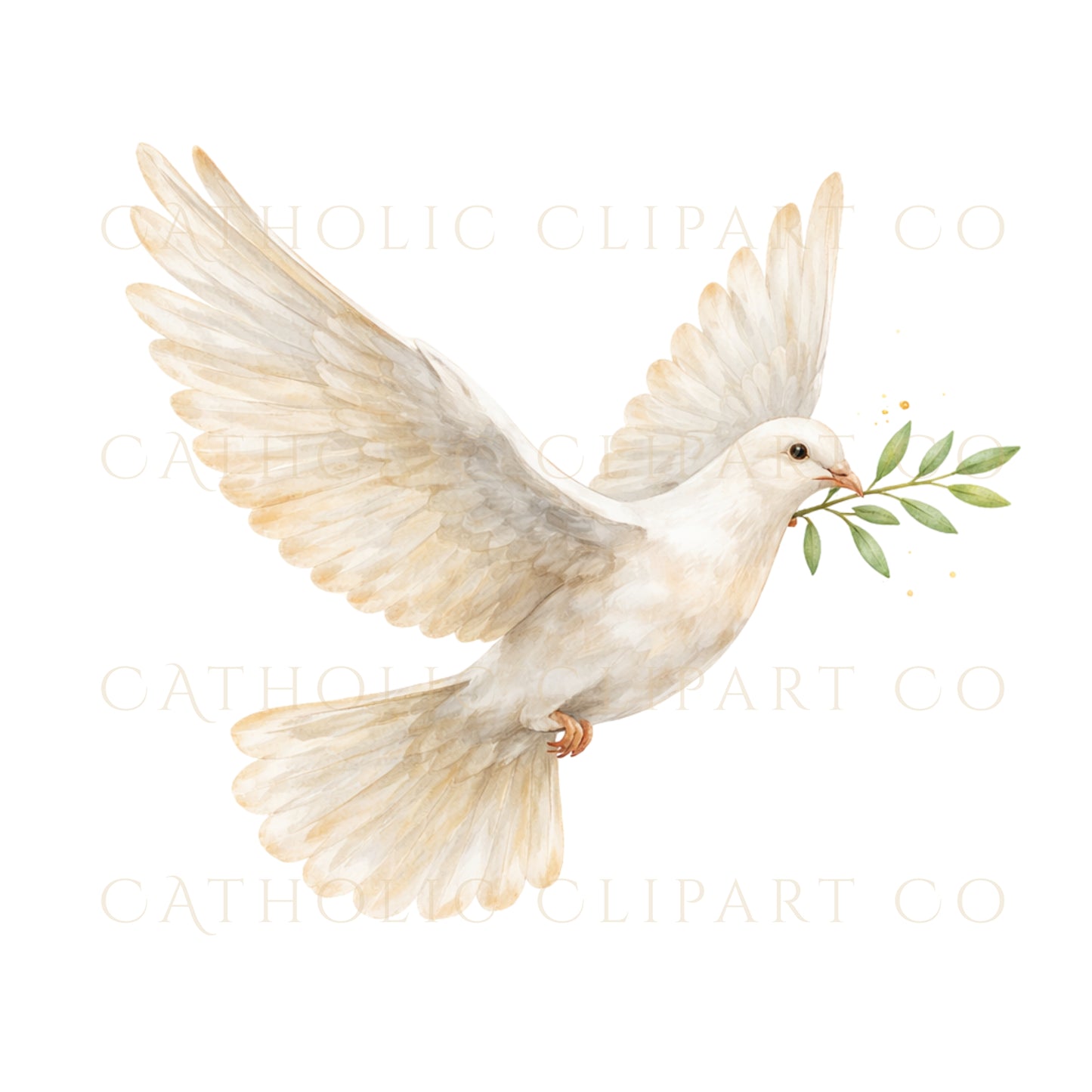 Catholic Watercolor Sacraments Clipart | Baptism First Communion Confirmation Wedding | Gold Religious PNG for Commercial Use