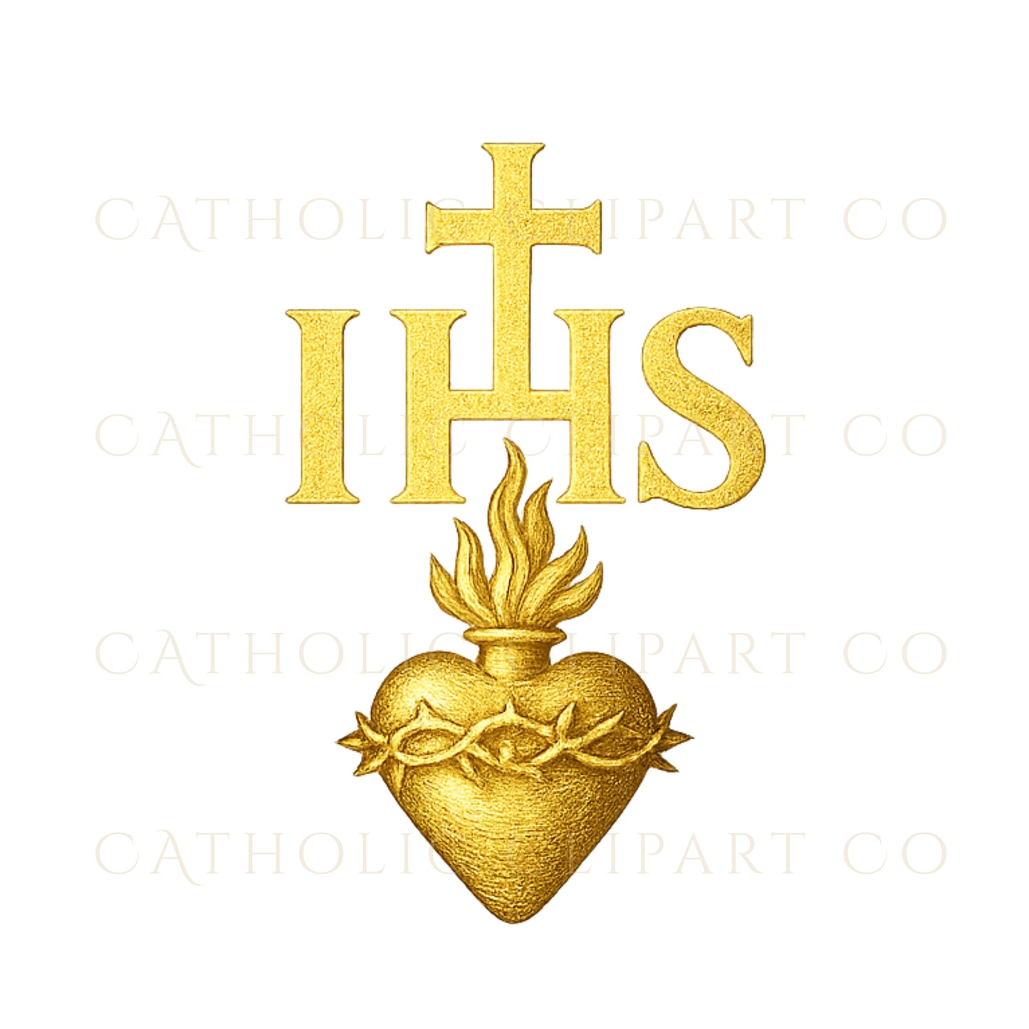 Sacred Heart Catholic Symbol Suite | IHS, Eucharist, Cross & Marian Emblems PNG | Catholic Wedding and Sacramental Designs