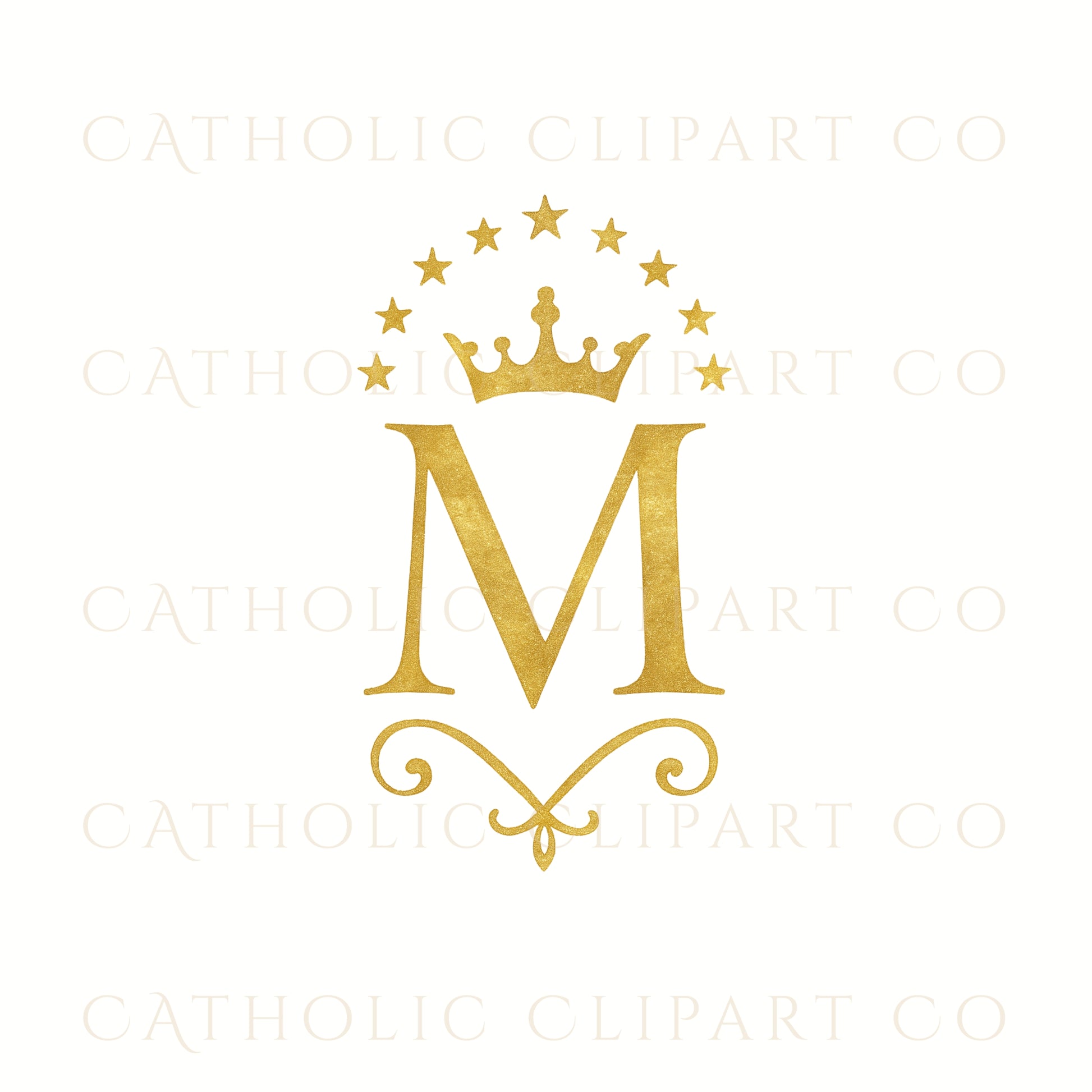 Elegant gold Catholic symbols for religious design projects / Símbolos católicos dorados elegantes para proyectos religiosos