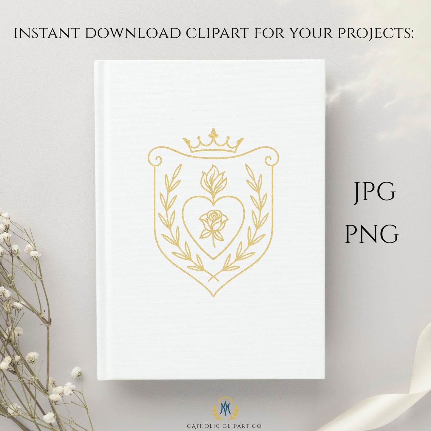 Sacred Heart crest Catholic clipart PNG transparent background