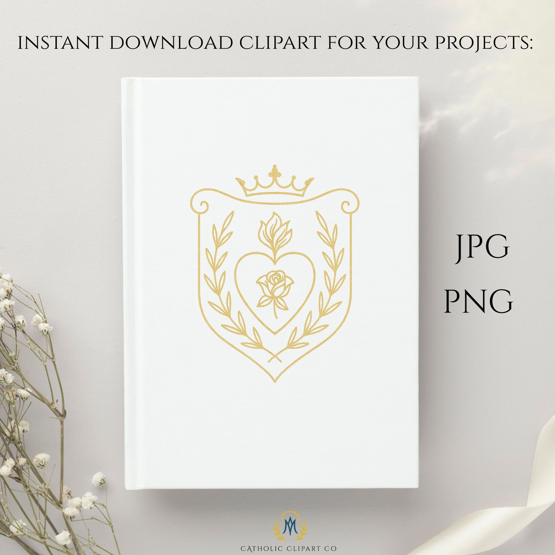 Sacred Heart crest Catholic clipart PNG transparent background