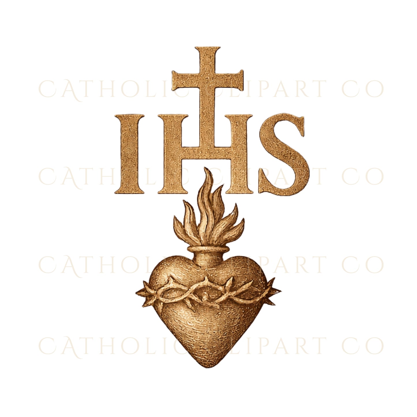 Sacred Heart Catholic Symbol Suite | IHS, Eucharist, Cross & Marian Emblems PNG | Catholic Wedding and Sacramental Designs