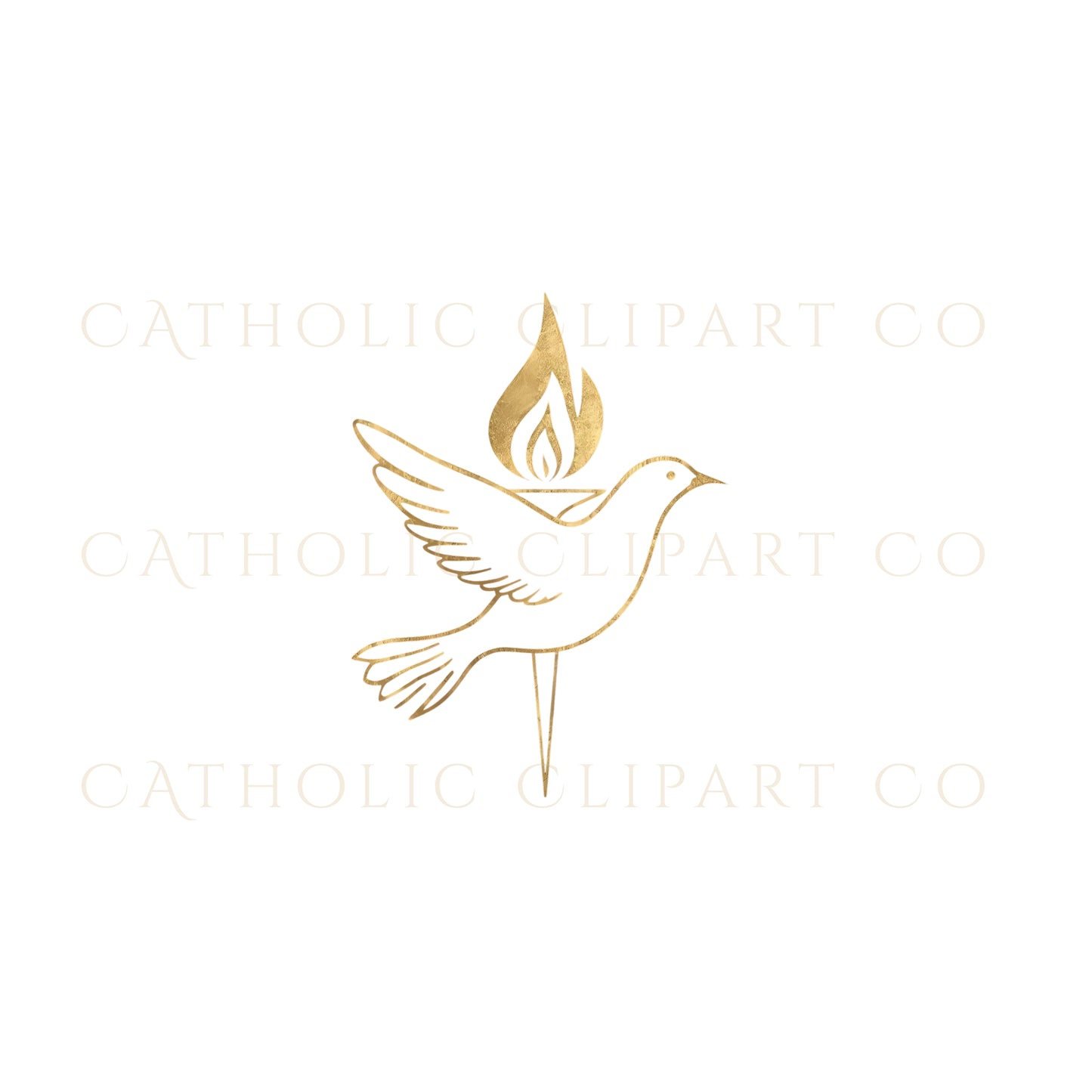 Dove Confirmation symbol in gold, Christian sacrament graphic