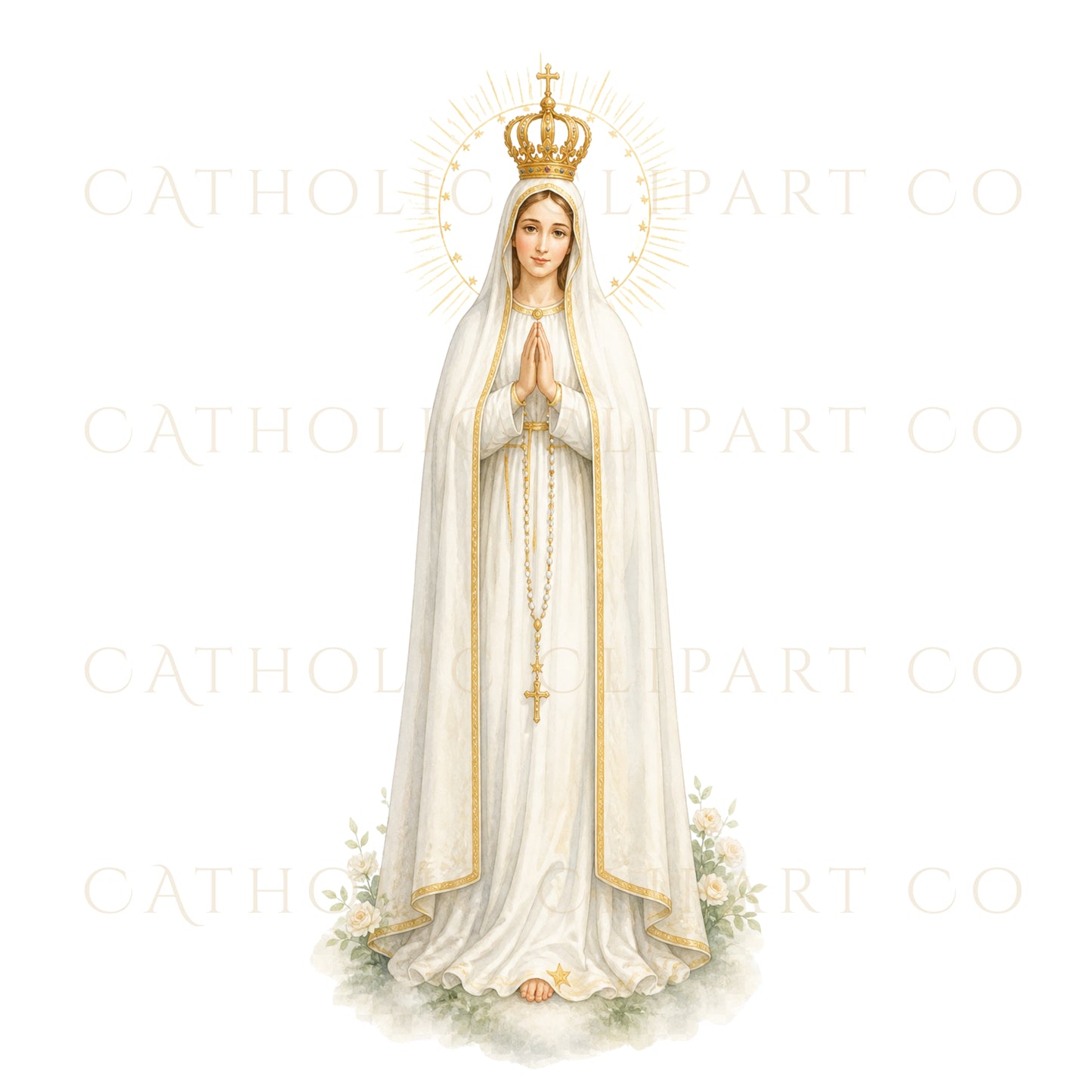 Our Lady of Fatima Clipart PNG, Catholic Marian Clipart Set, Virgin Mary Fatima, Religious Clipart, Miracle of the Sun, Commercial Use Art