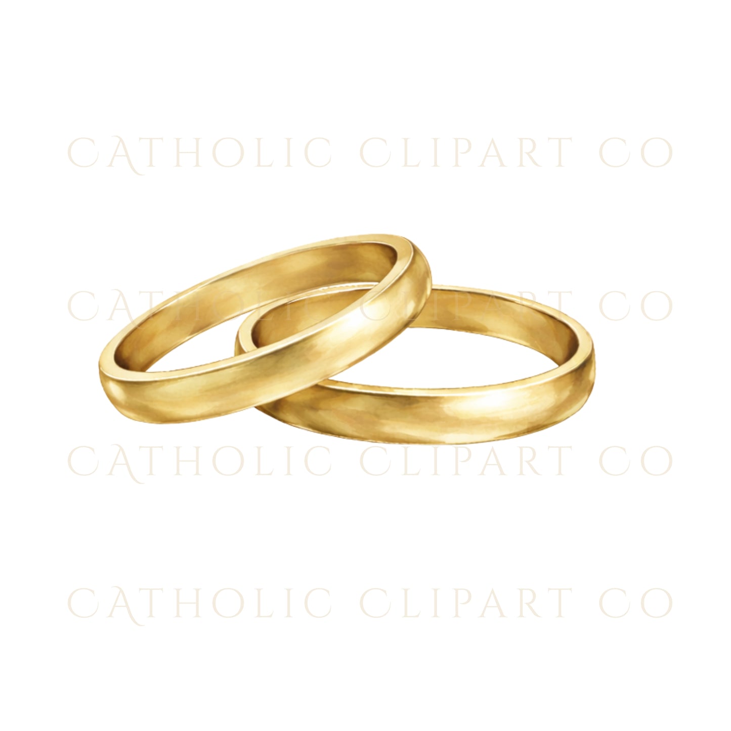 Catholic Watercolor Sacraments Clipart | Baptism First Communion Confirmation Wedding | Gold Religious PNG for Commercial Use