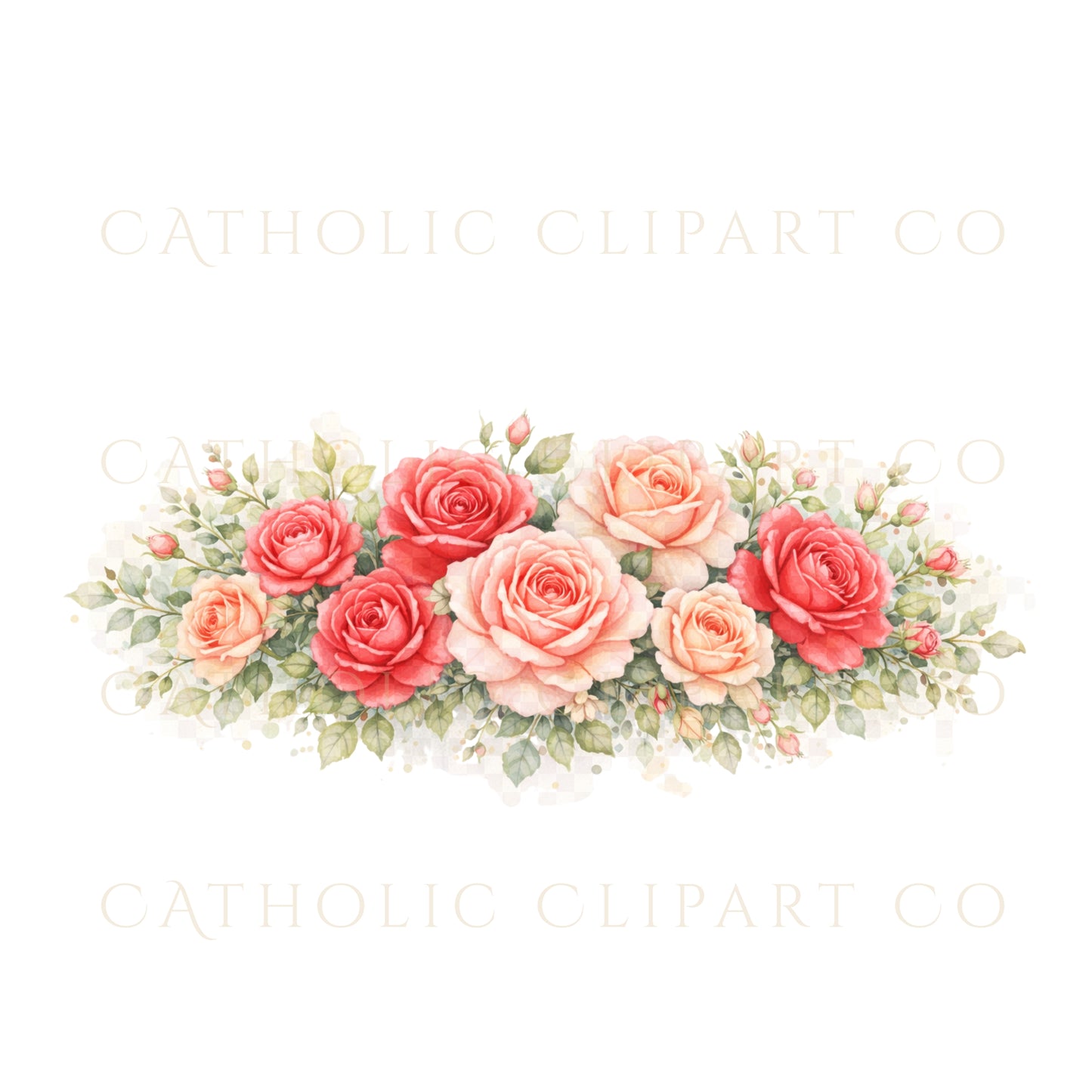 Our Lady of Guadalupe Clipart PNG | Watercolor Marian Art with Roses | Catholic Devotional Clipart Commercial Use