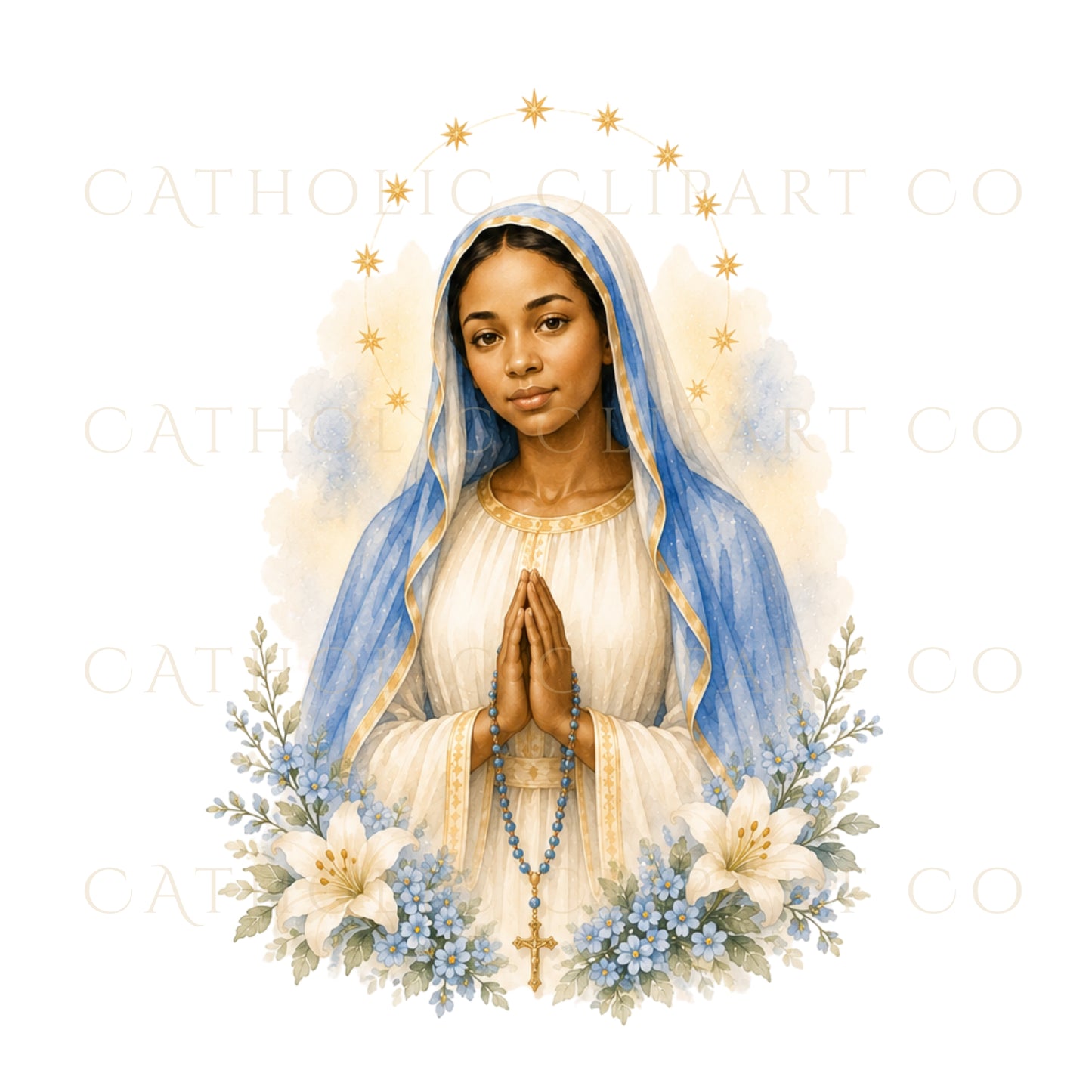Our Lady of Kibeho Clipart PNG Bundle, Catholic Marian Apparition Watercolor Clipart, Virgin Mary PNG, Rwanda Catholic Clipart