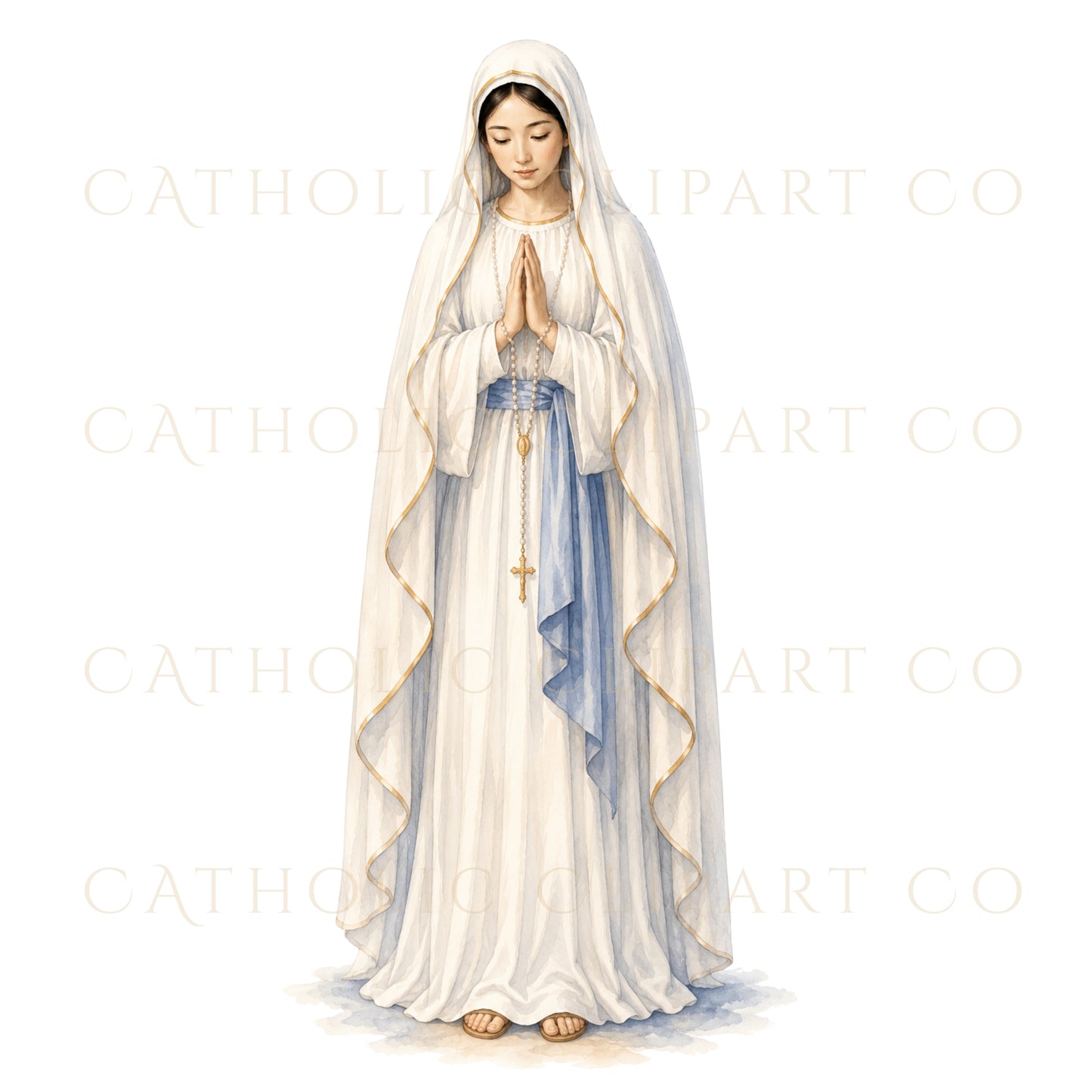 Our Lady of Akita Clipart PNG Bundle, Catholic Marian Apparition Clipart, Japanese Catholic Watercolor PNG, Commercial Use