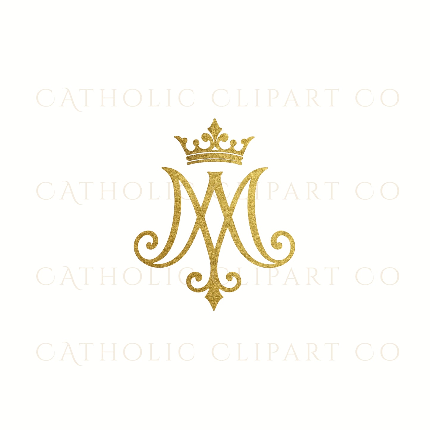 Auspice of Mary Clipart Bundle | Marian Monogram PNG | Catholic Marian Symbol Clipart |Gold & Black Auspice Maria Clipart | Catholic Wedding