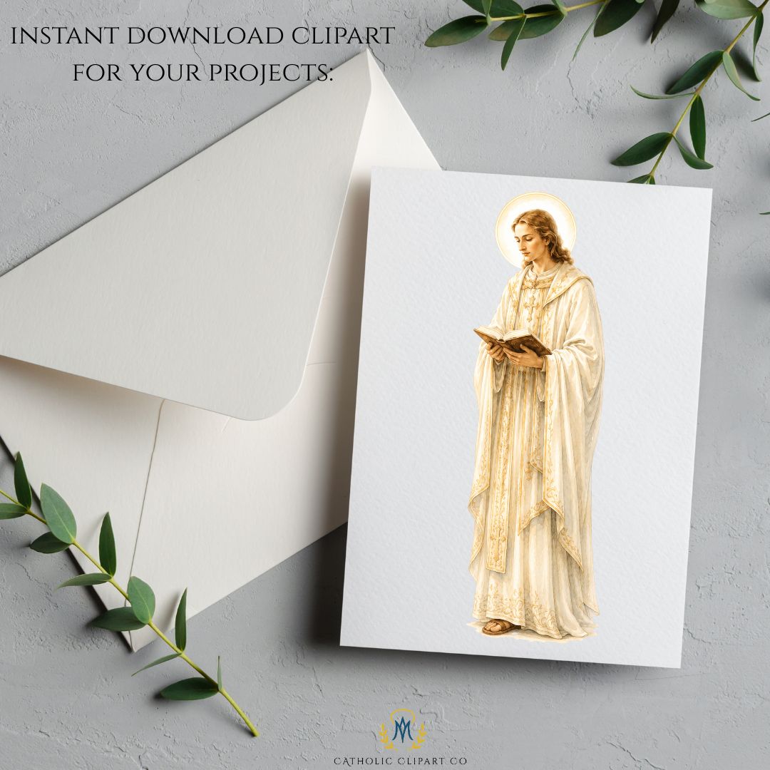 Catholic Marian apparition clipart featuring Our Lady of Knock in soft neutral watercolor style 