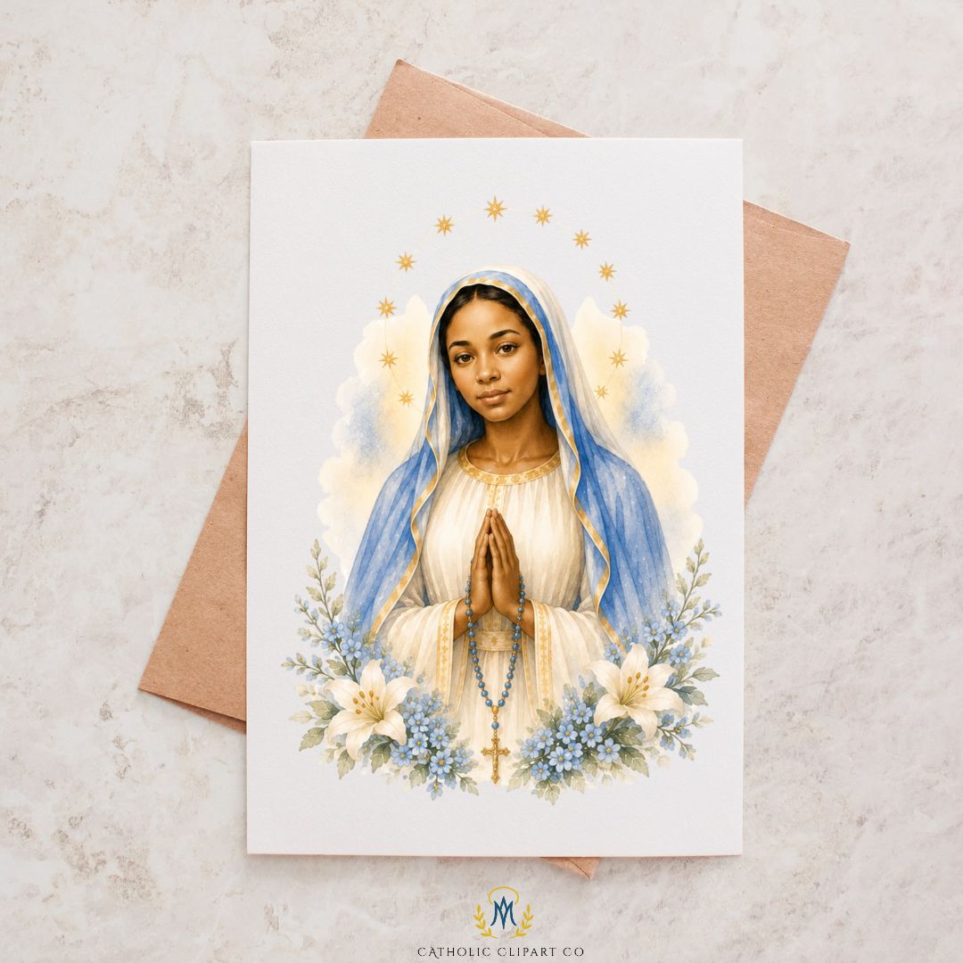 Our Lady of Kibeho devotional Catholic clipart for prayer cards