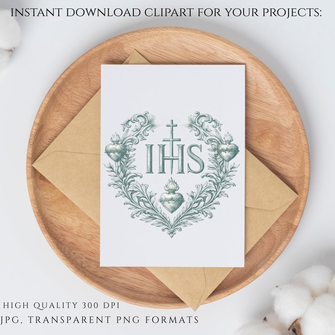 Catholic crest clipart bundle for wedding invitations and church designs