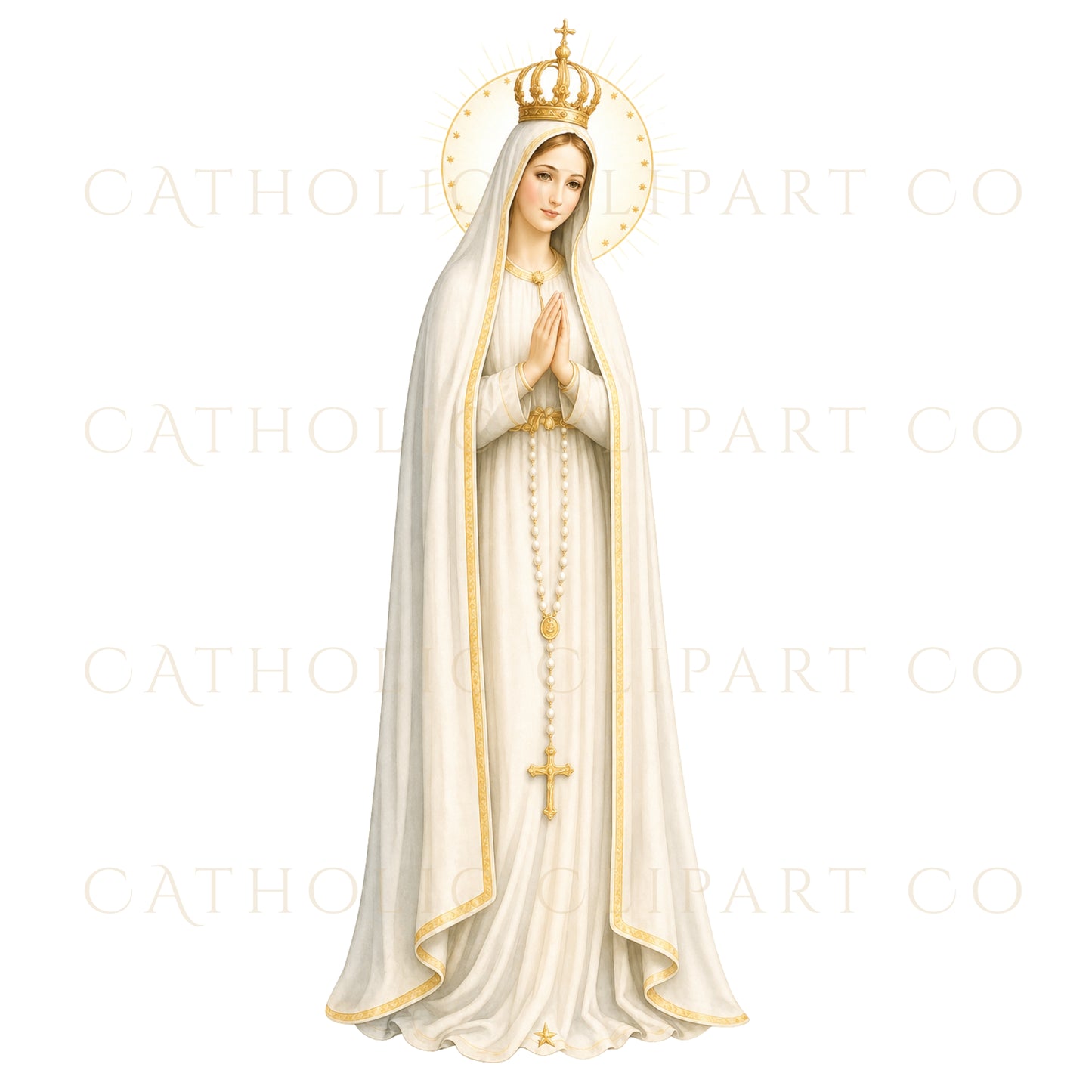 Our Lady of Fatima Clipart PNG, Catholic Marian Clipart Set, Virgin Mary Fatima, Religious Clipart, Miracle of the Sun, Commercial Use Art