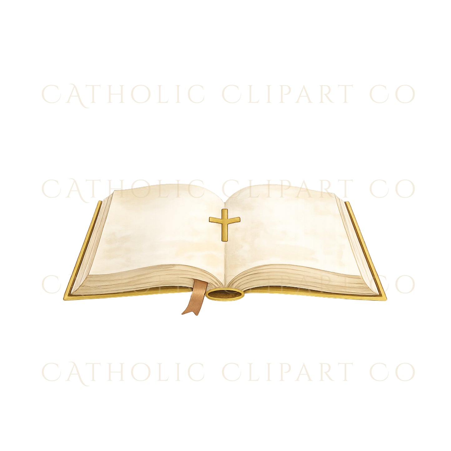Catholic Watercolor Sacraments Clipart | Baptism First Communion Confirmation Wedding | Gold Religious PNG for Commercial Use